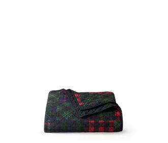 Imagen de cobertor negro con rojo. POLO RALPH LAUREN