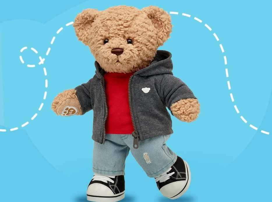 oso de peluche con celular y sudadera BUILD A BEAR