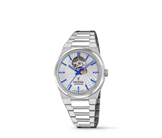 reloj plateaso con detalles azules FESTINA