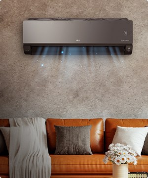 Imagen de un cuarto conde se encuentra instalado un aire acondicionado de la marca LG, banner menu