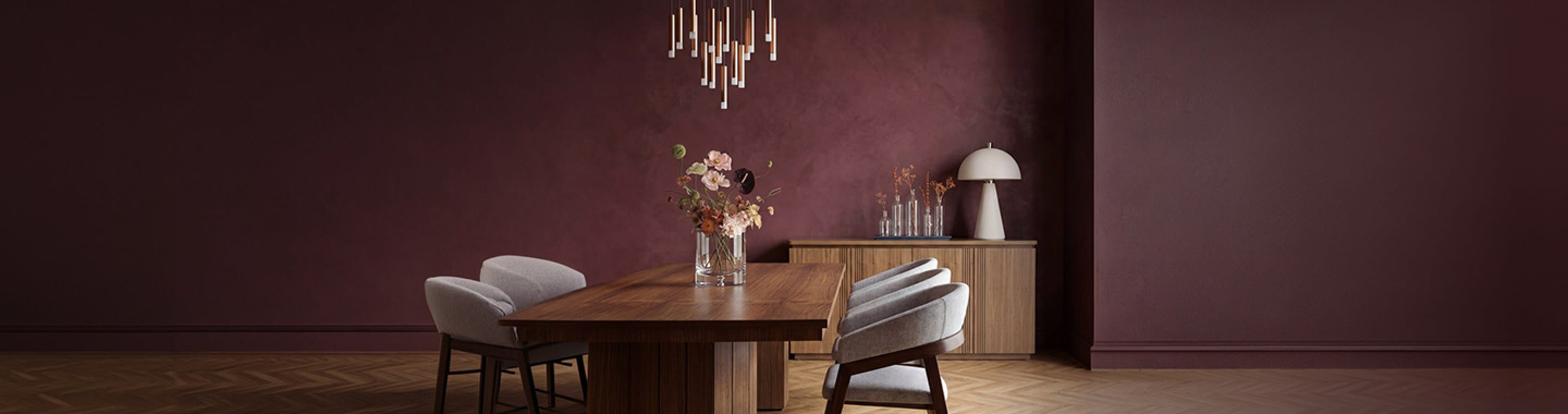 viviendo al estilo palacio, comedor de madera con sillas color gris de  Hasta 30% de descuento + 15 mensualidades sin intereses* de mayo 11 al 21