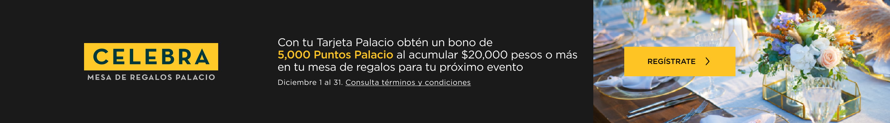 Celebra Mesa de regalos palacio