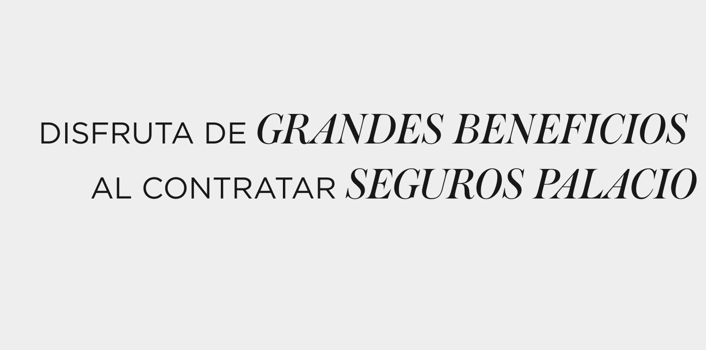 disfruta DE GRANDES BENEFICIOS AL CONTRATAR SEGUROS PALACIO