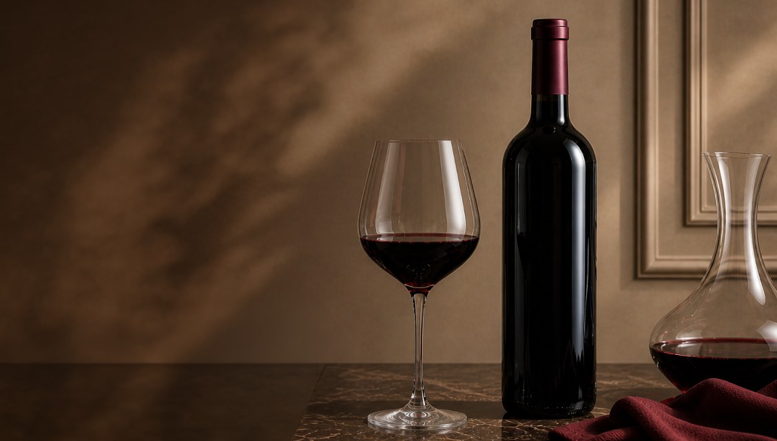 Imagen de una botella de vino tinto