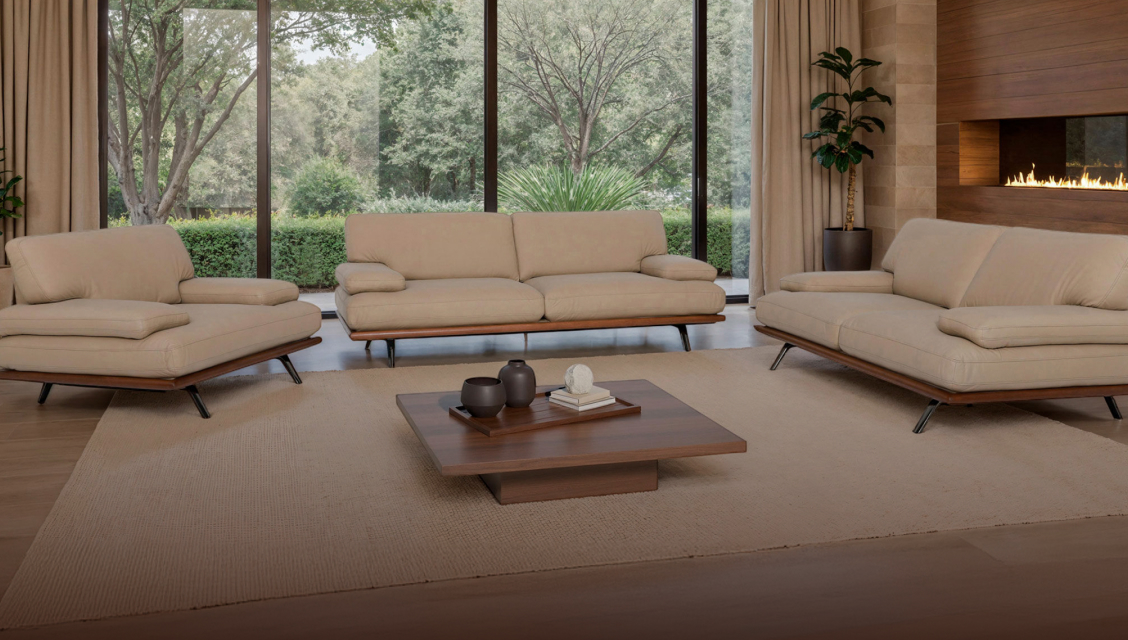 Imagen de una sala de estar color cafe