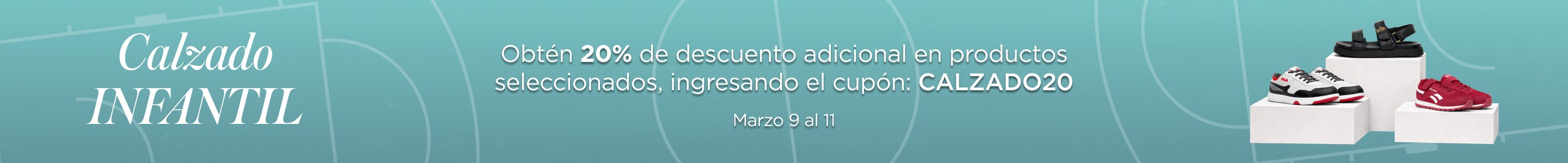 Obtén 20% de descuento adicional en productos seleccionados ingresando el cupón: CALZADO20