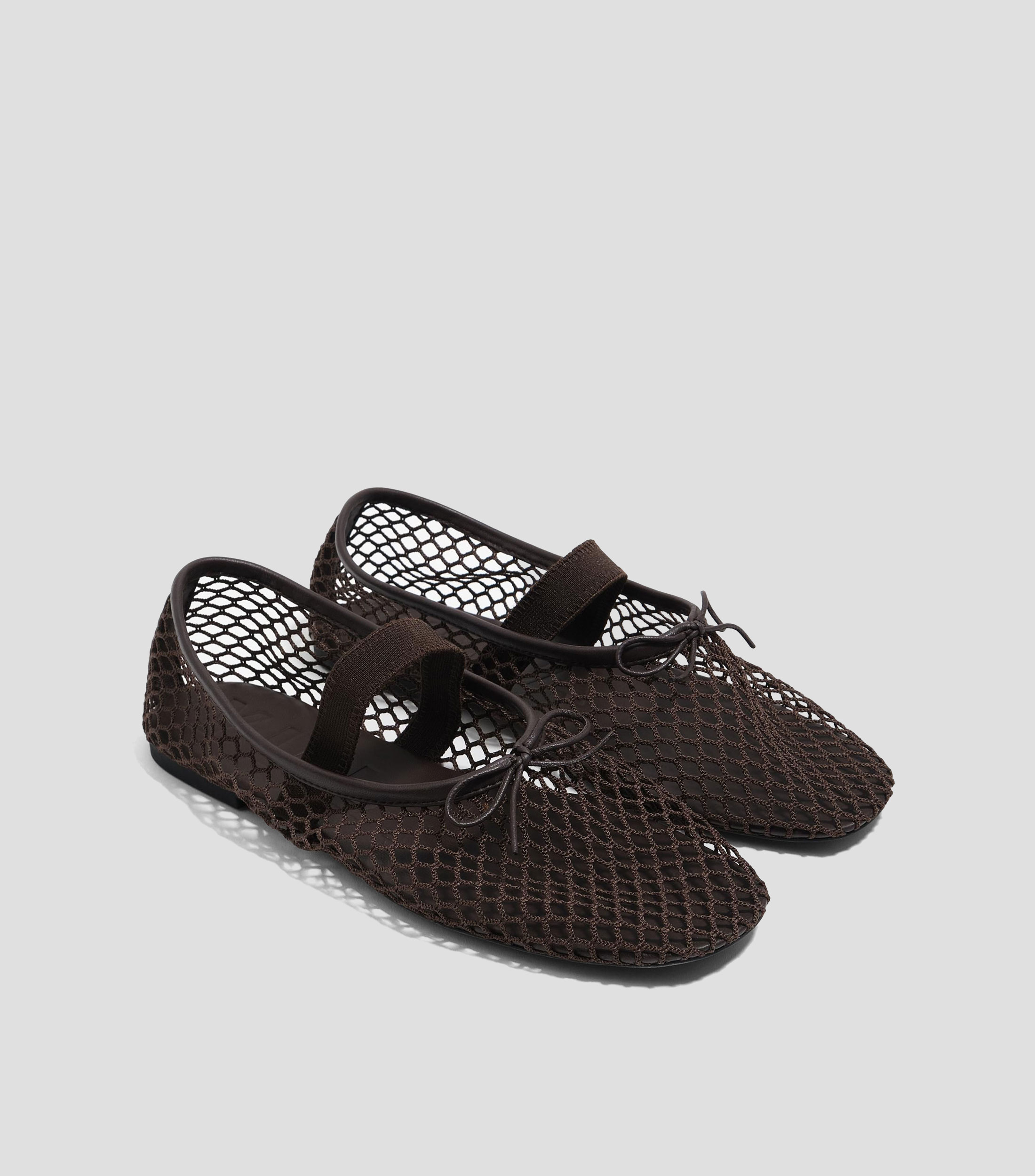 Flats rejilla chocolate Mujer