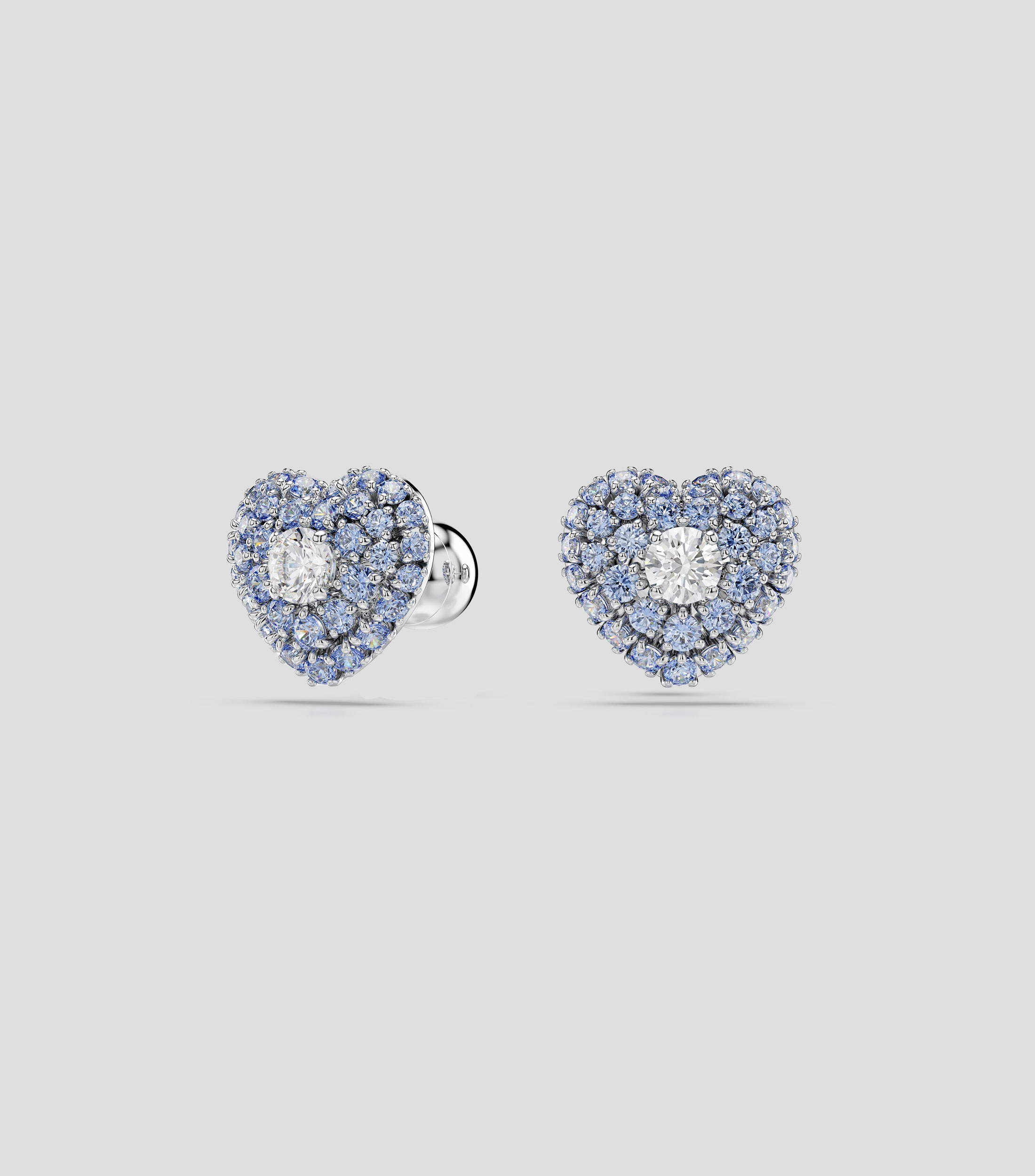 Aretes de boton Corazon azul Hyperbola Mujer