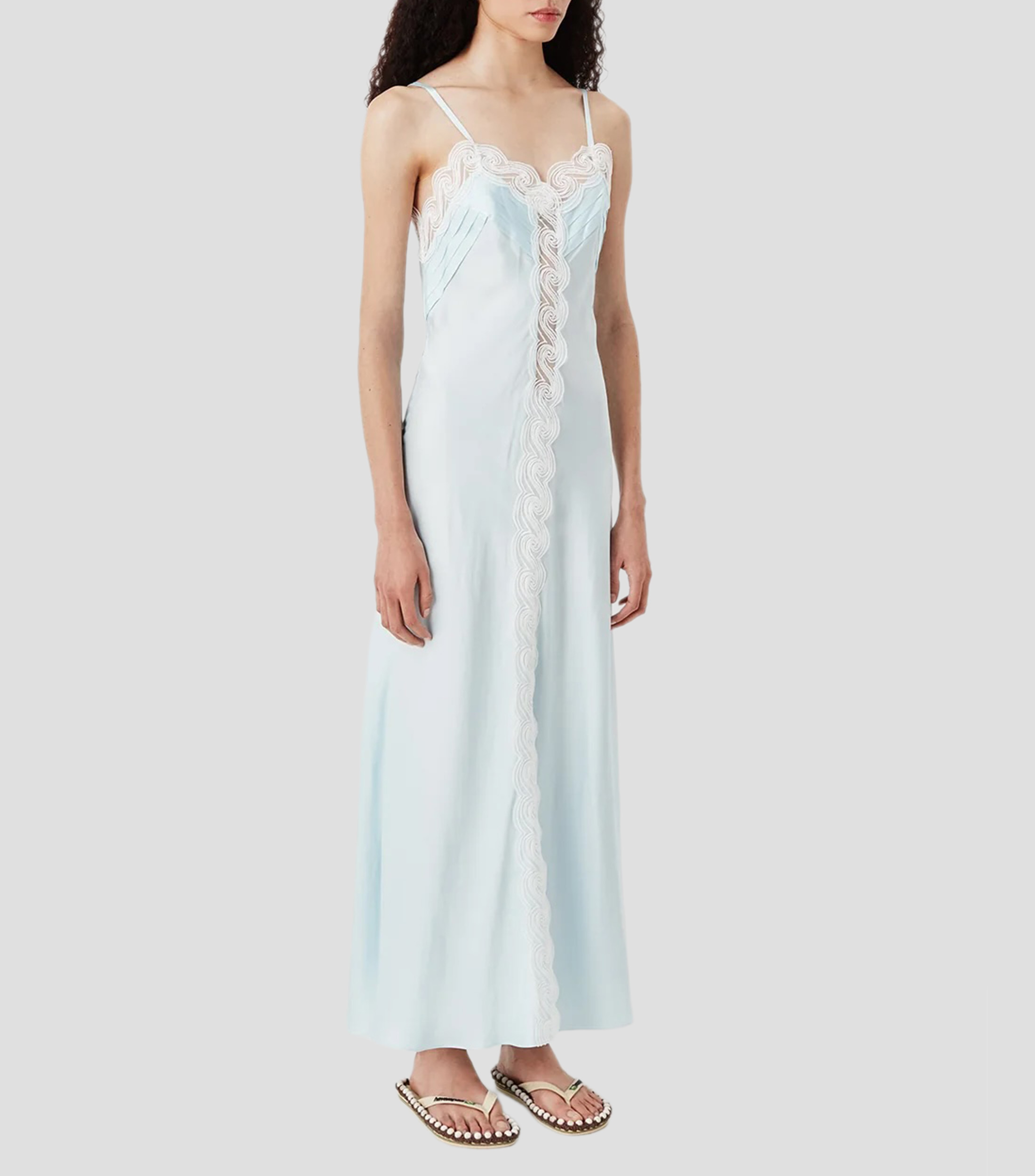 Vestido largo liso Mujer