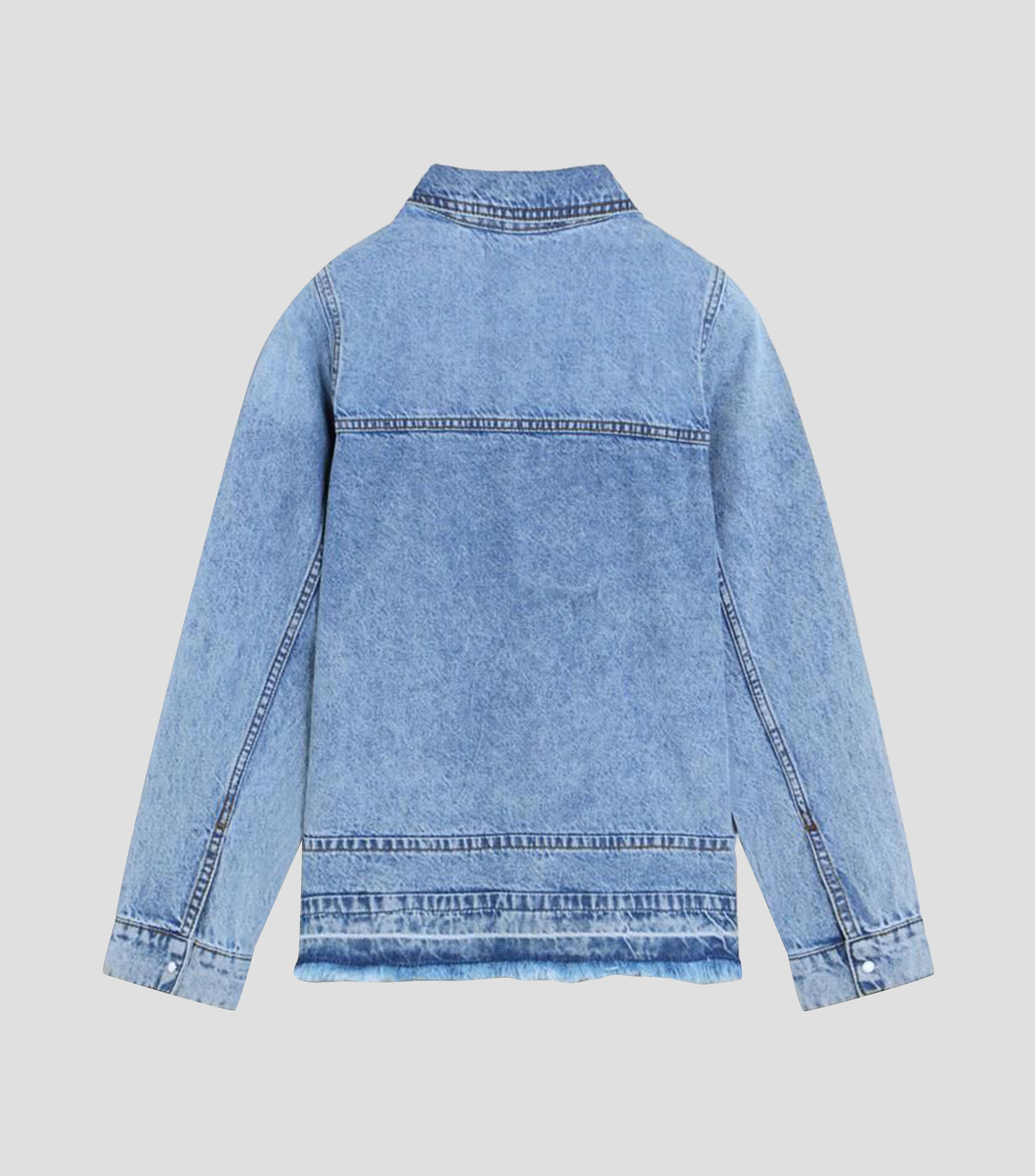 Camisa deslavada en mezclilla manga larga Mujer