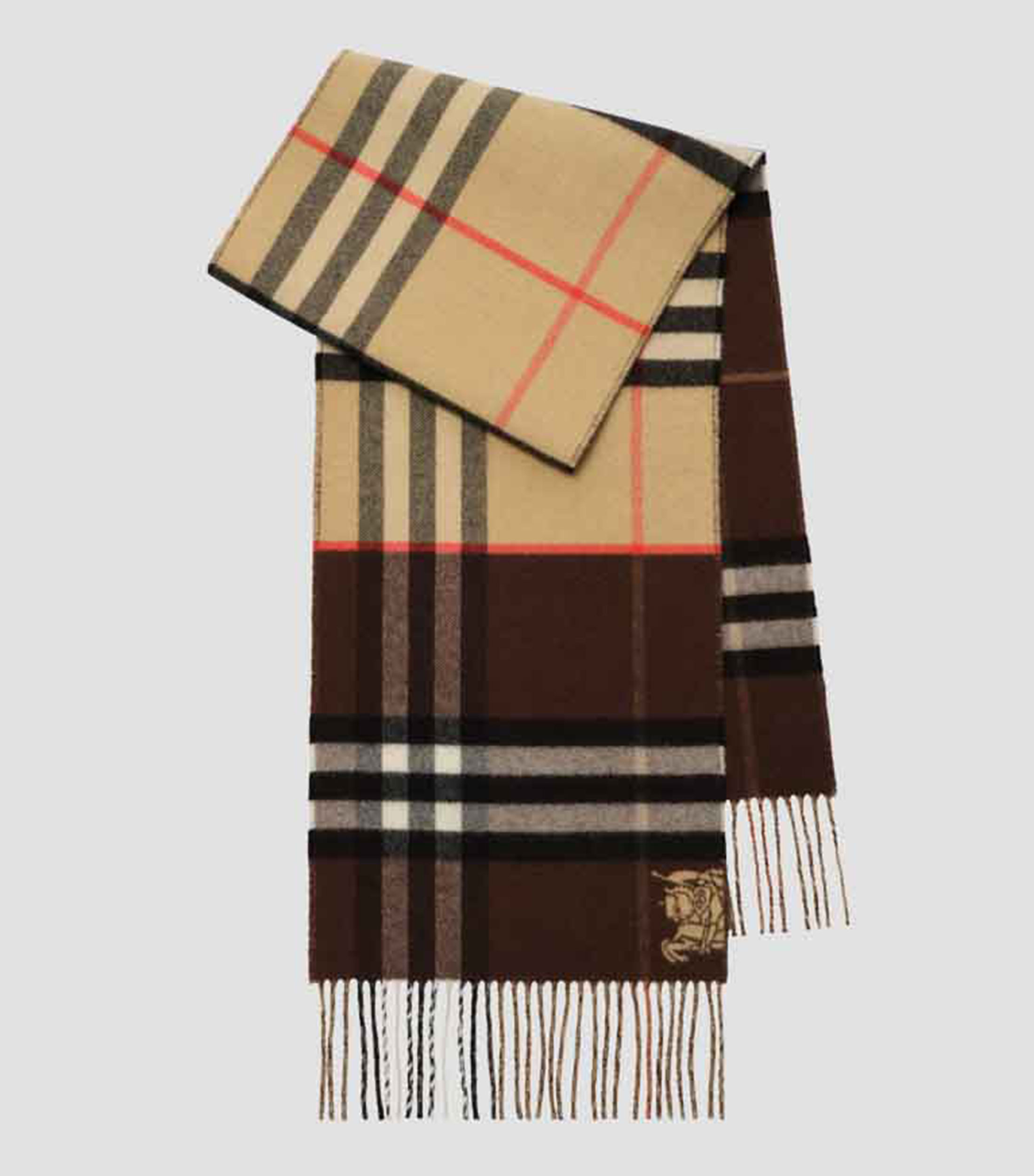Bufanda café a cuadros Unisex