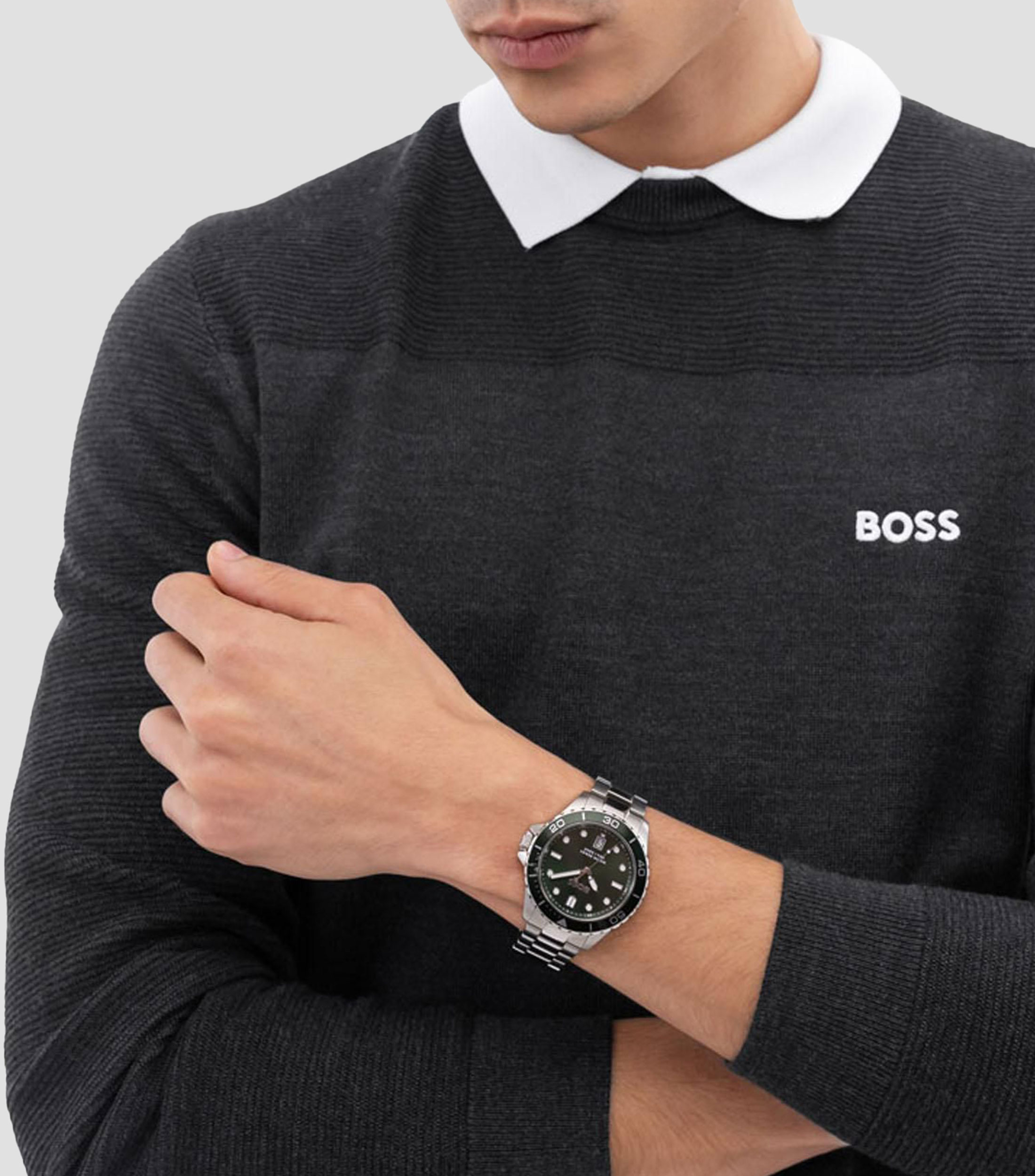 Reloj para Hombre Troper Sport casual plateado, verde