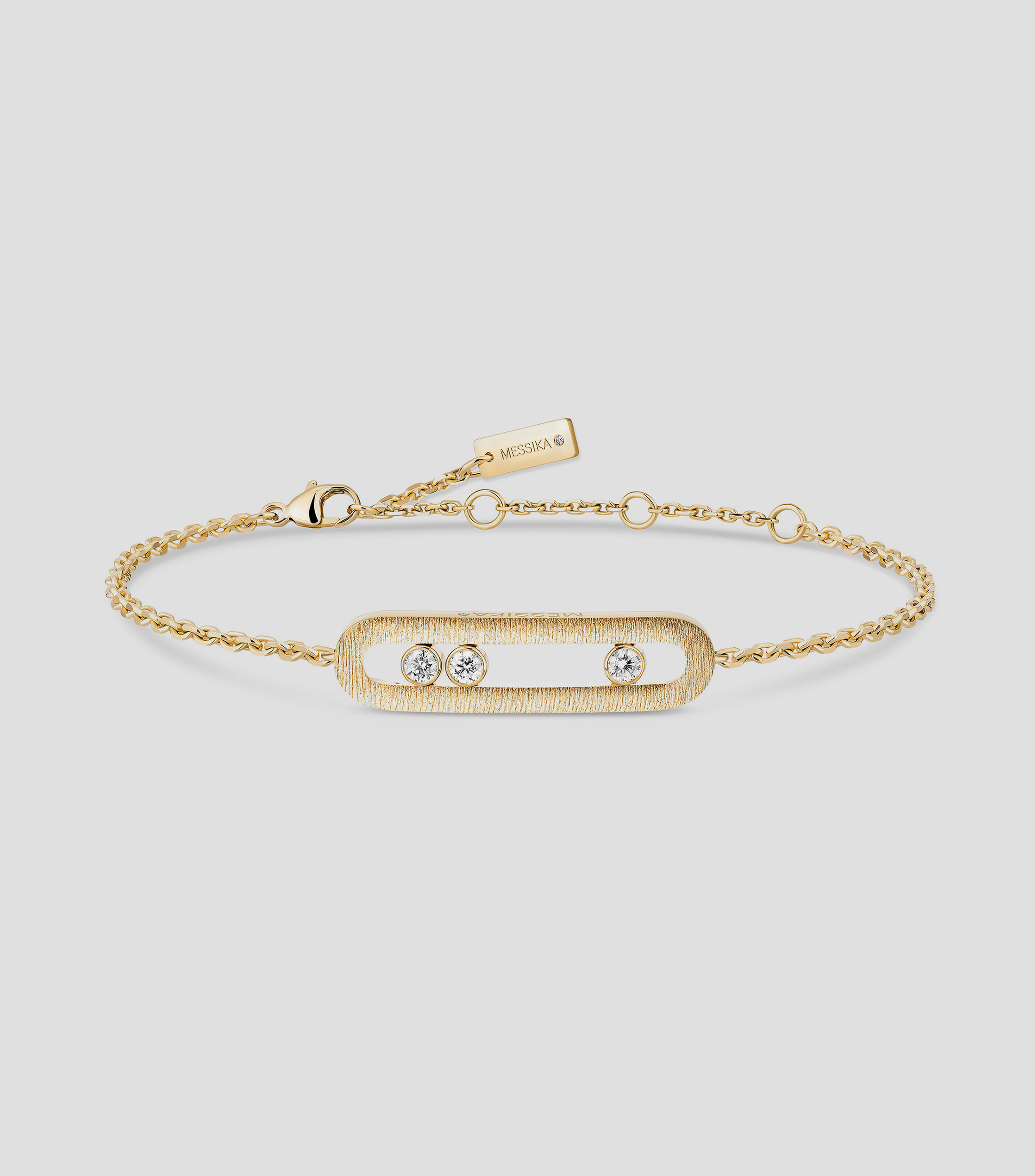 Pulsera en oro amarillo de 18 kilates con diamantes Move Mujer