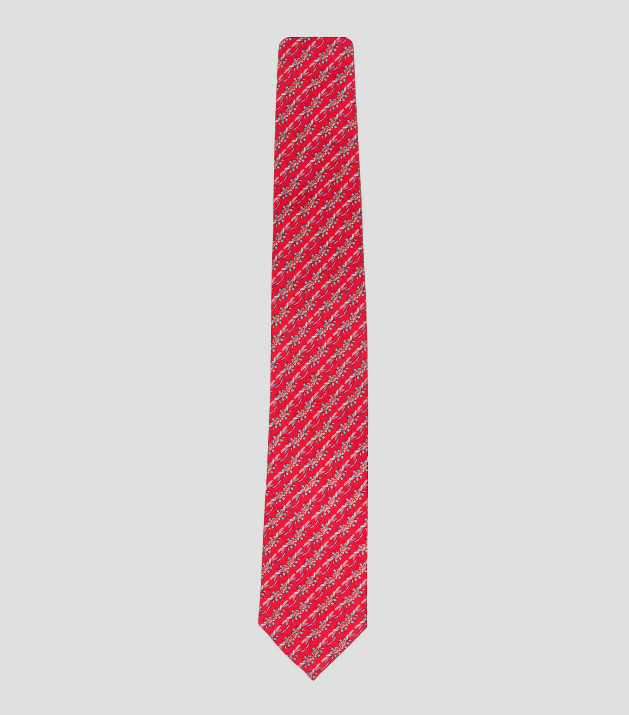 Corbata ancha de seda roja Quetzalcóatl