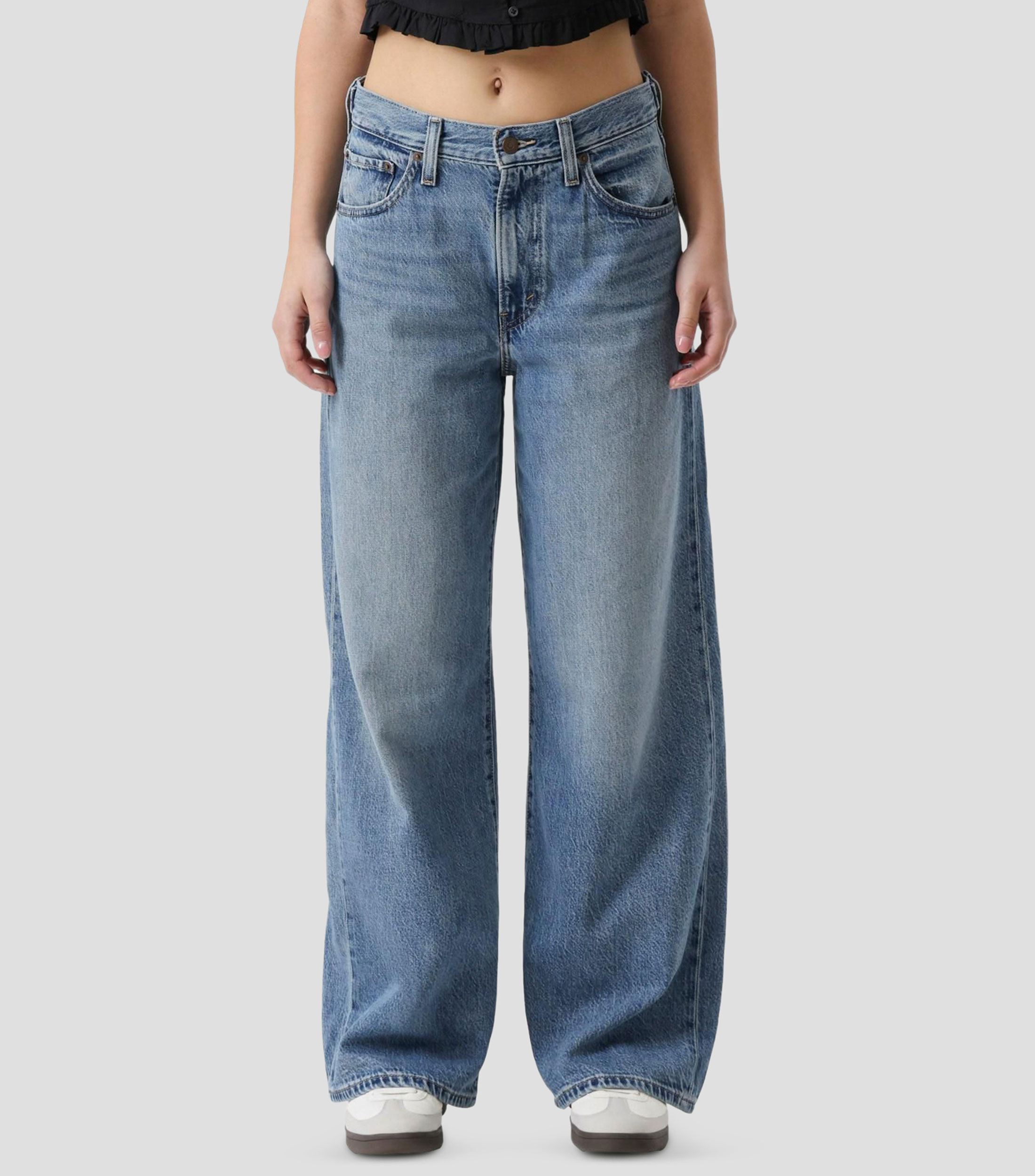 Jeans Amplio liso Mujer