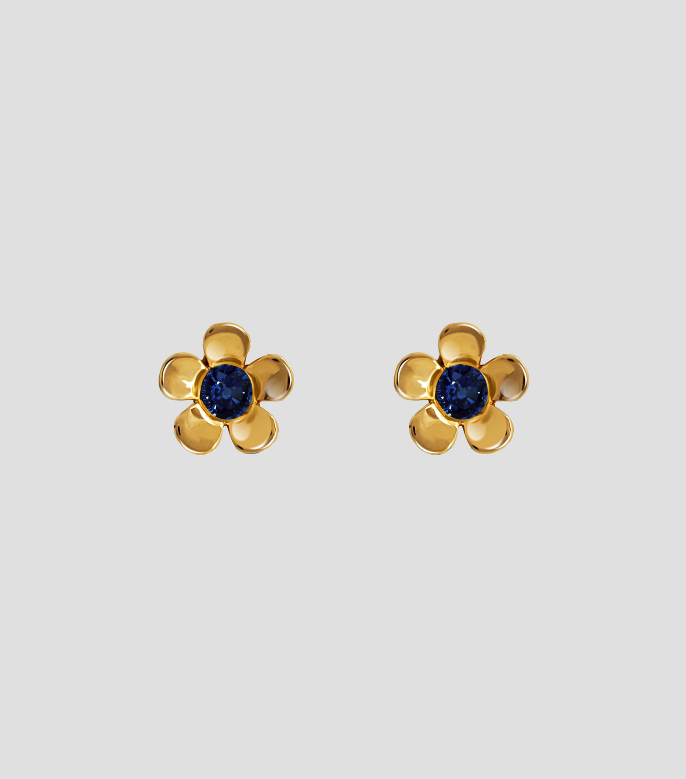 Broqueles en Oro de 14 Kilates Flor con Incrustacion Mujer
