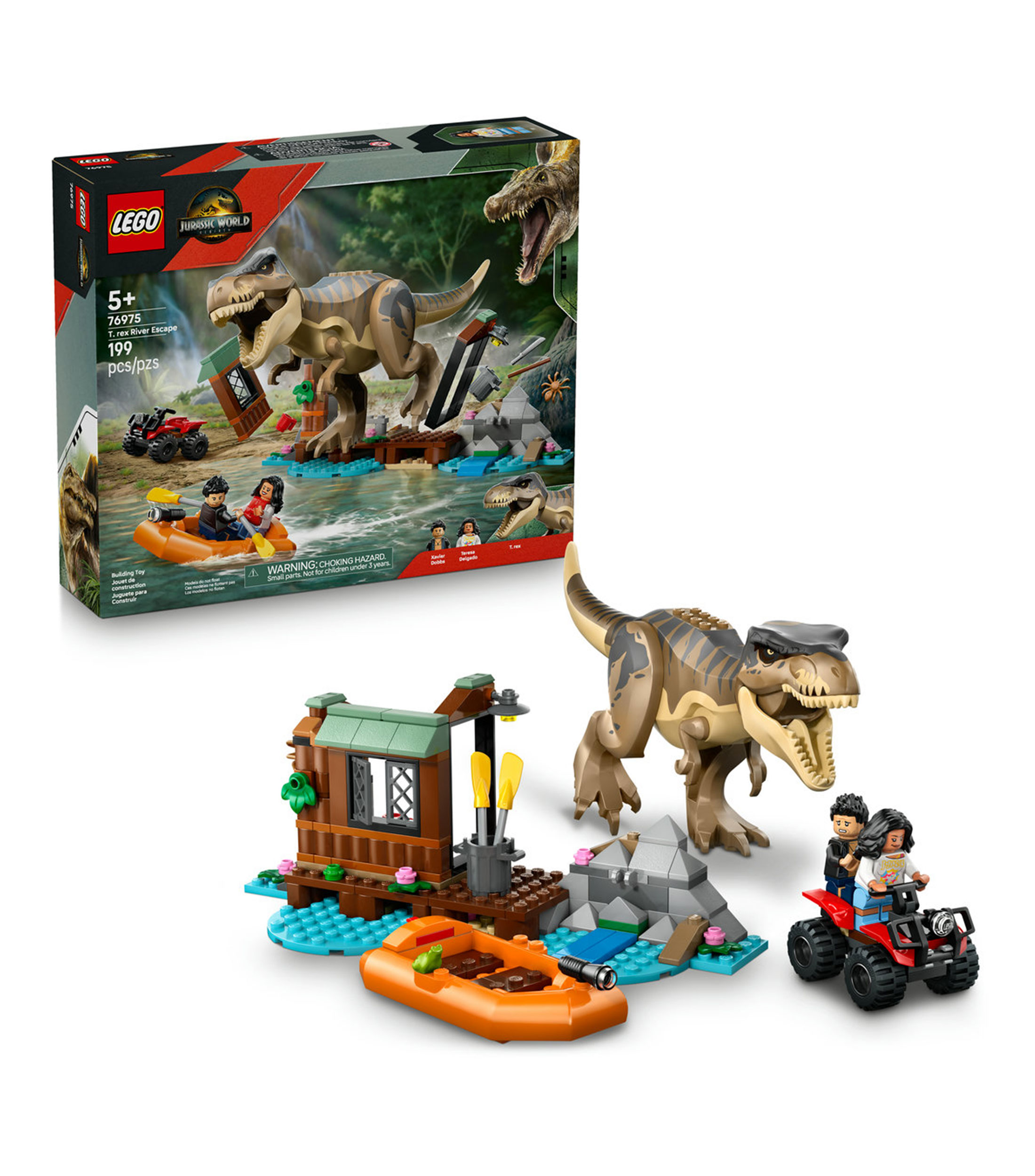 Lego Jurassic World Escape por el Río y T. rex a la Caza 76975