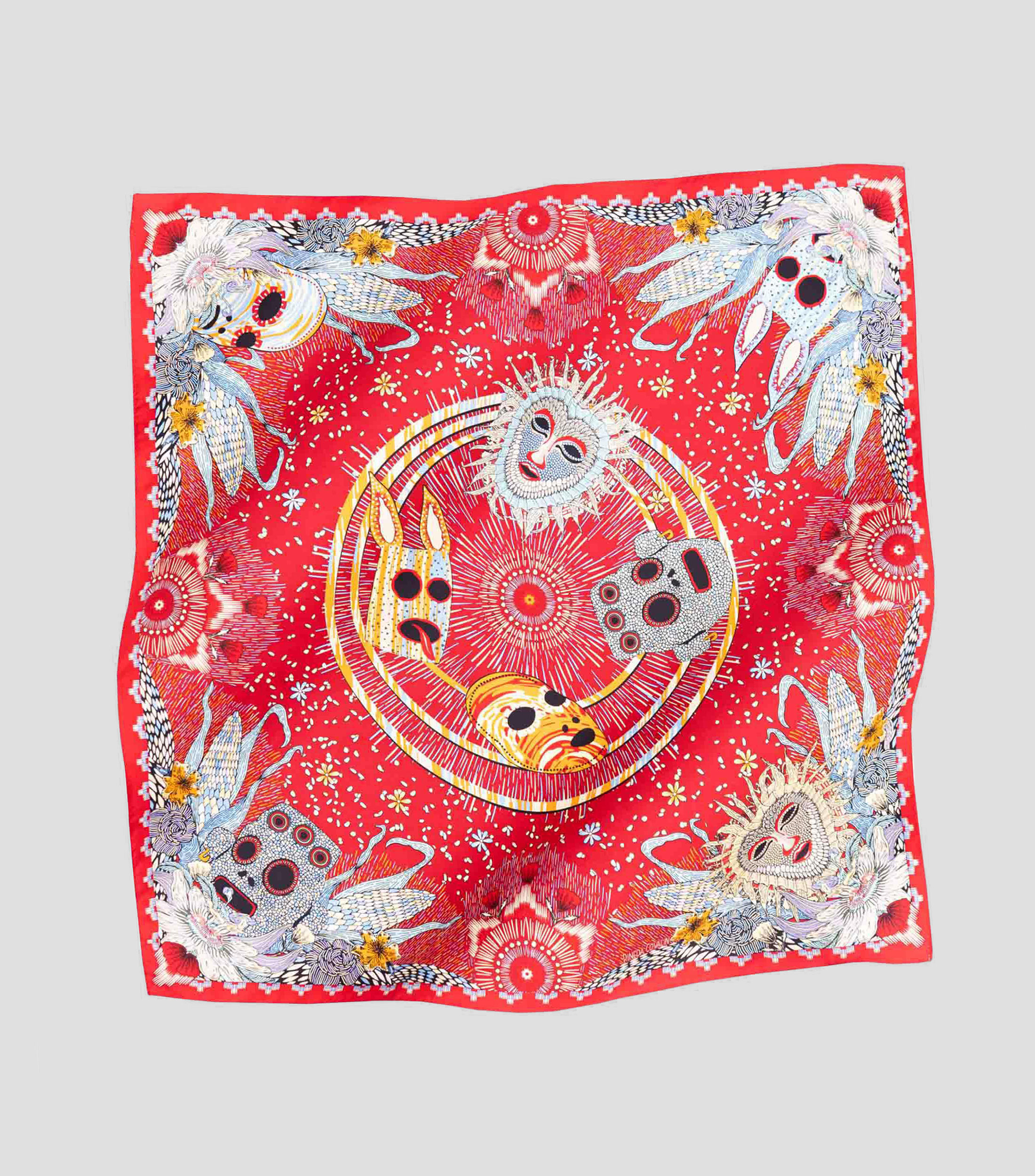 Mascada en seda roja Máscaras Mujer