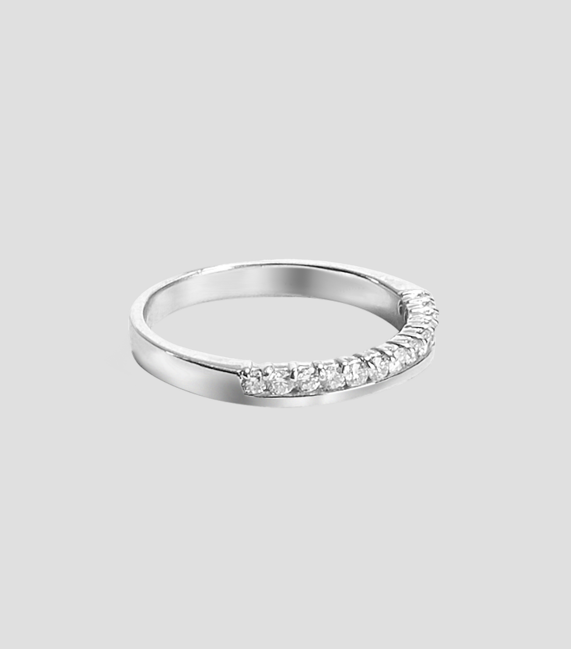 Anillo churumbela en oro blanco de 14 Kts Mujer