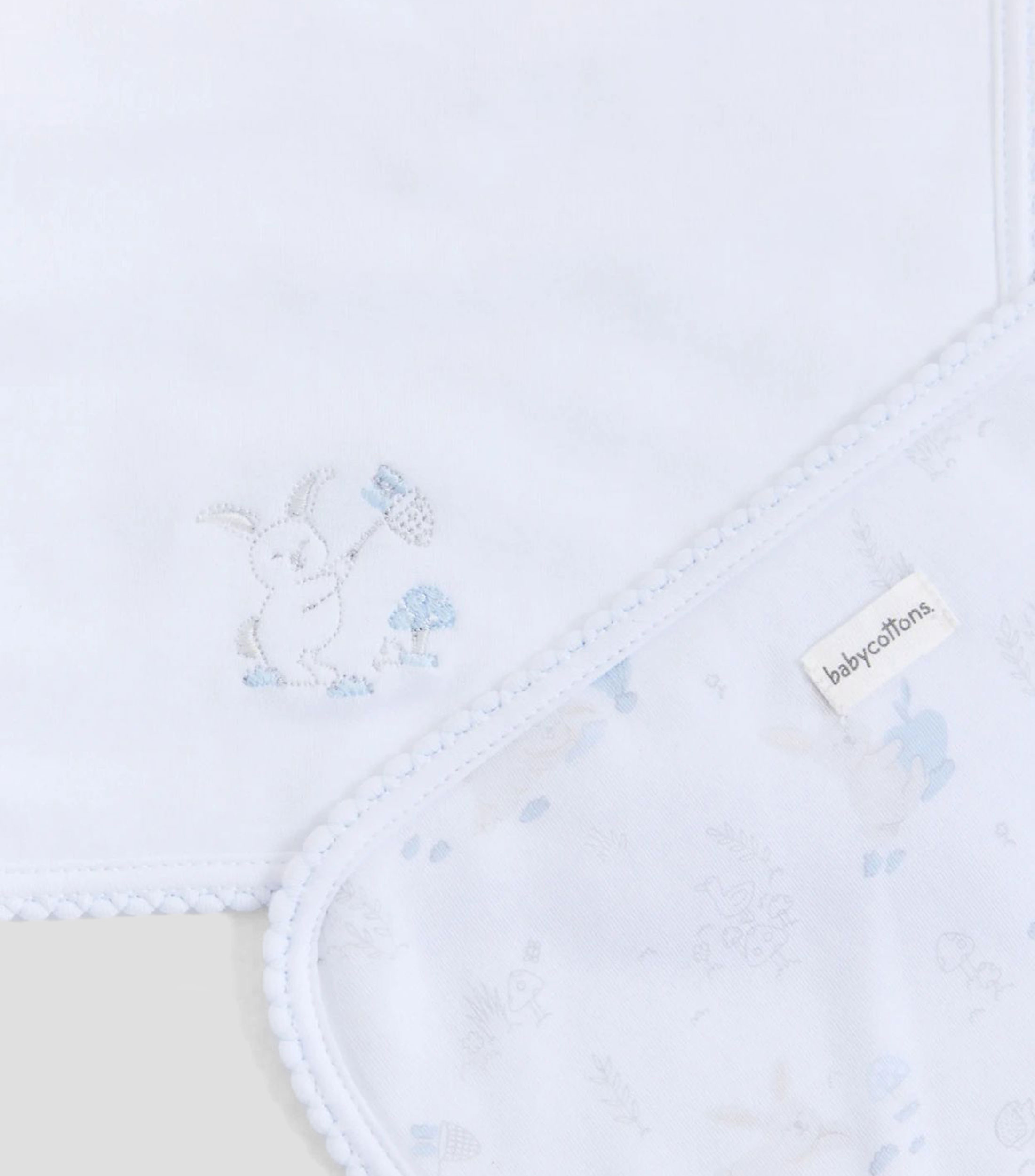 Set 2 baberos modelo Bunny en algodón de color blanco Bebé