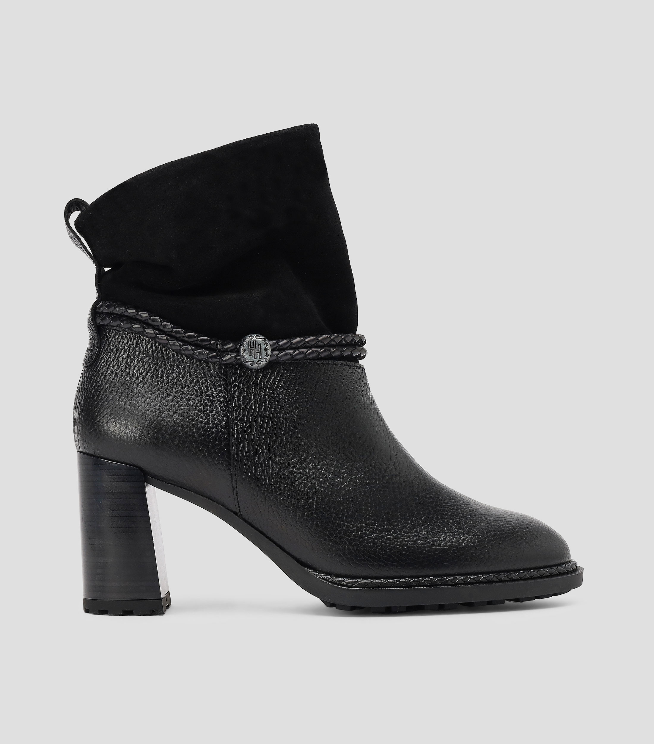 Botines casuales Alabama en piel con tacón alto y ancho Mujer