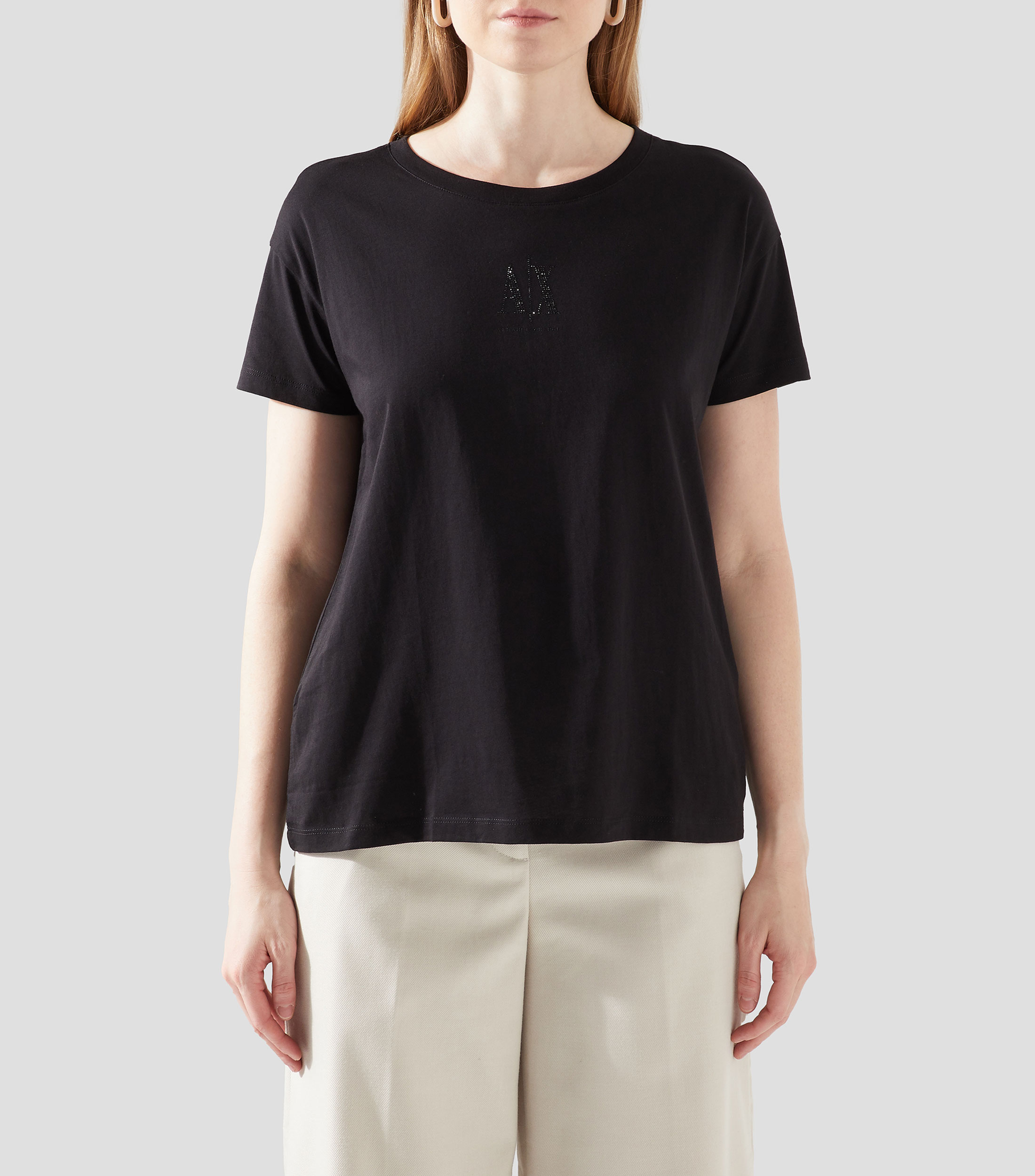Playera de cuello redondo con manga corta Mujer