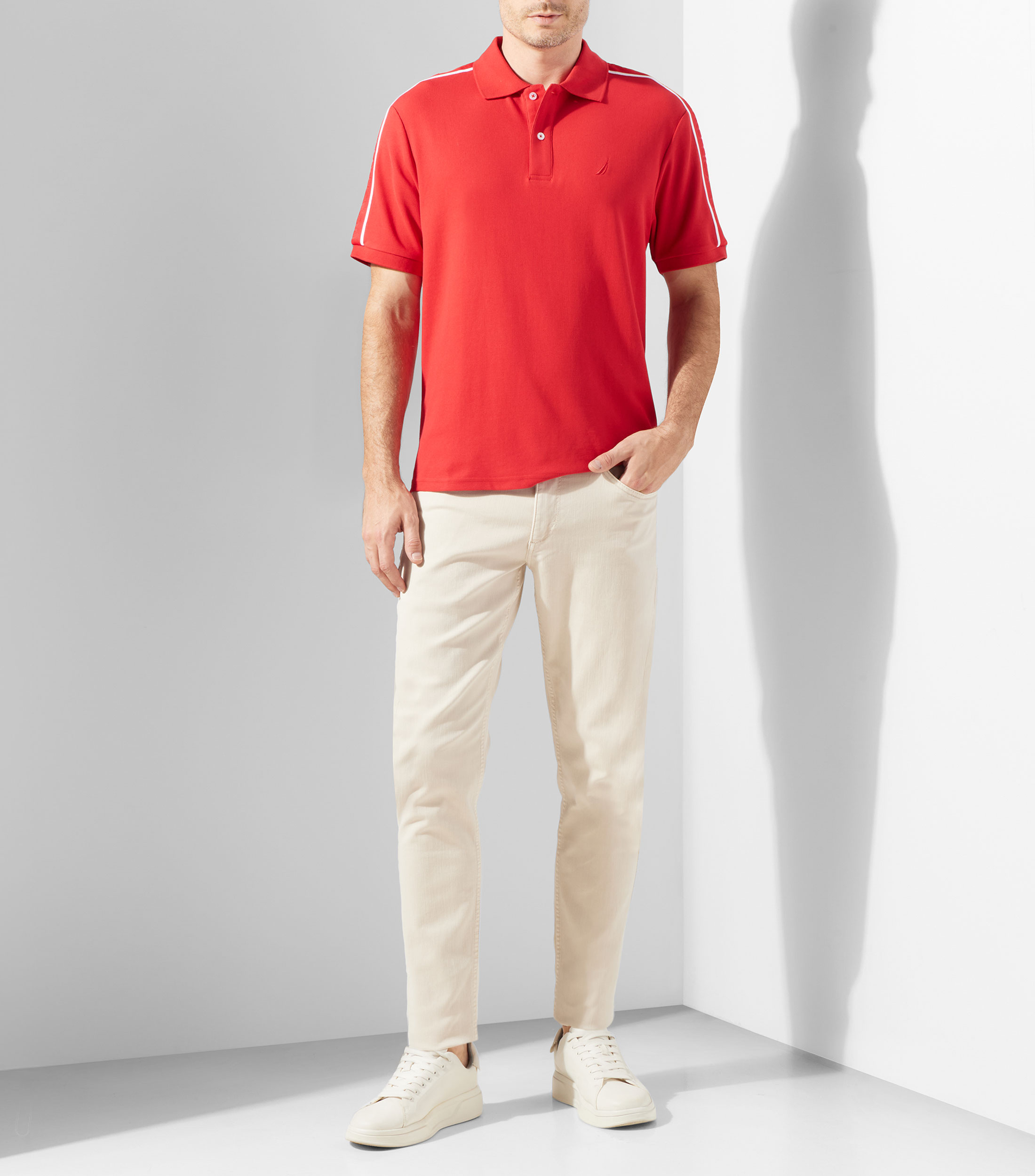 Playera polo manga corta lisa Hombre