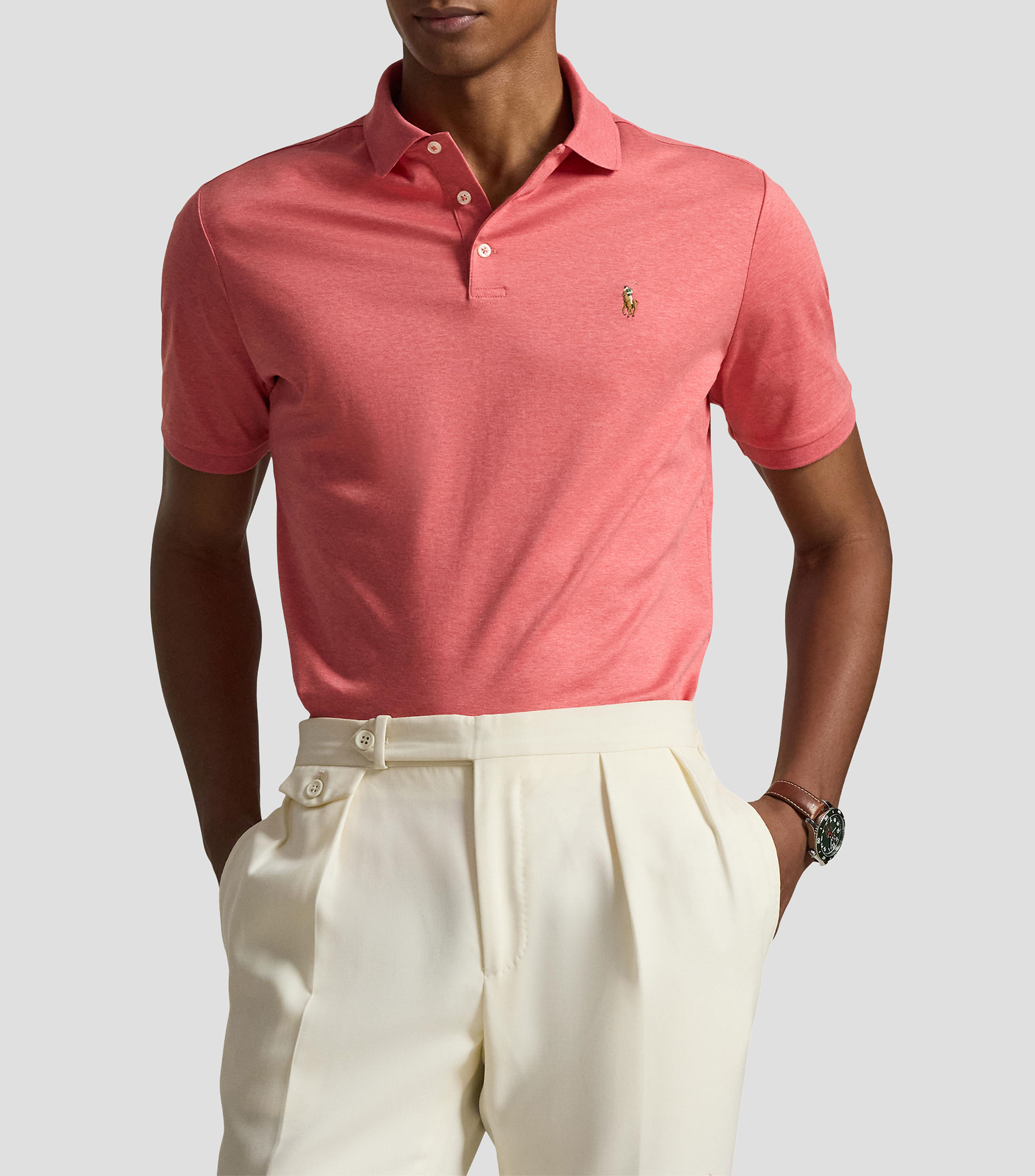 Playera tipo polo manga corta lisa Hombre