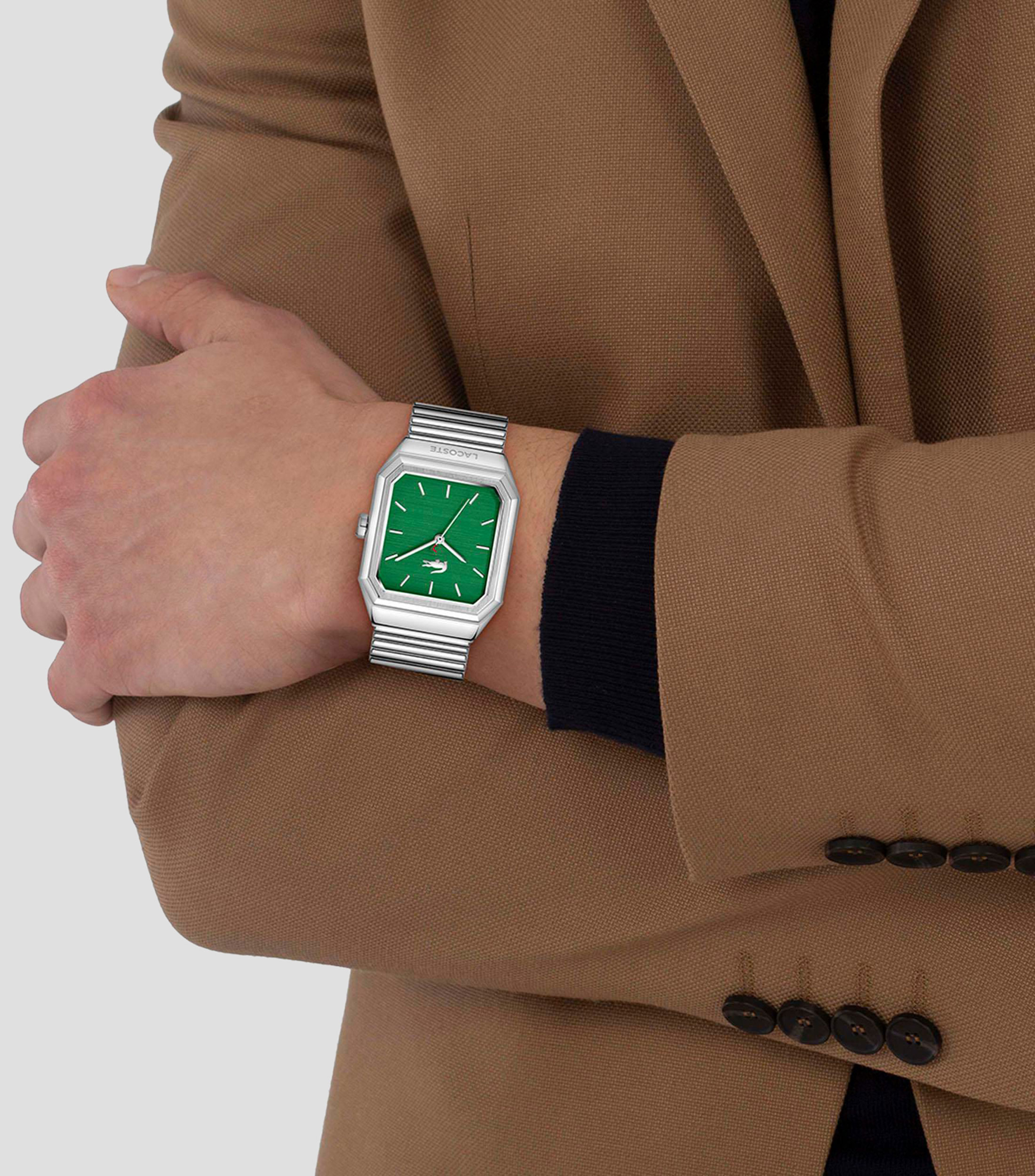 Reloj para Hombre Rene casual plateado, verde