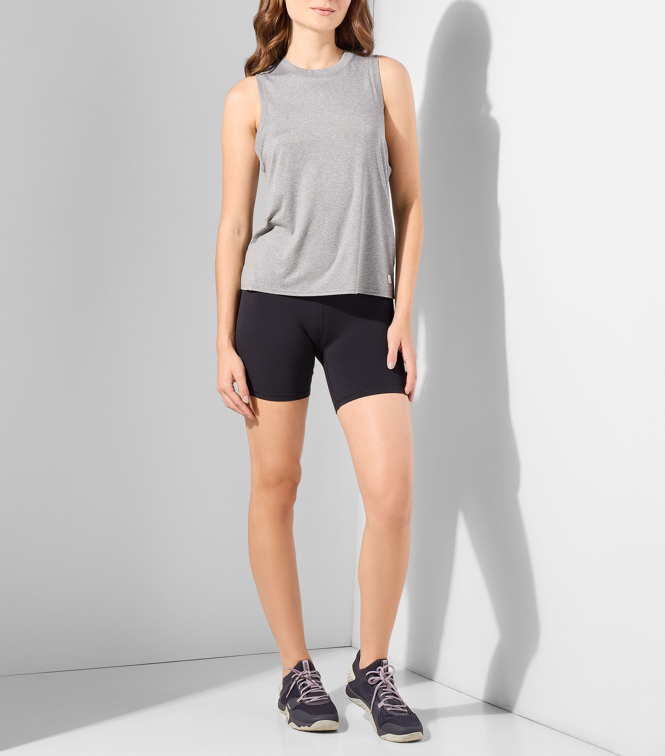 Tank para entrenamiento Energy Long jaspeado Mujer