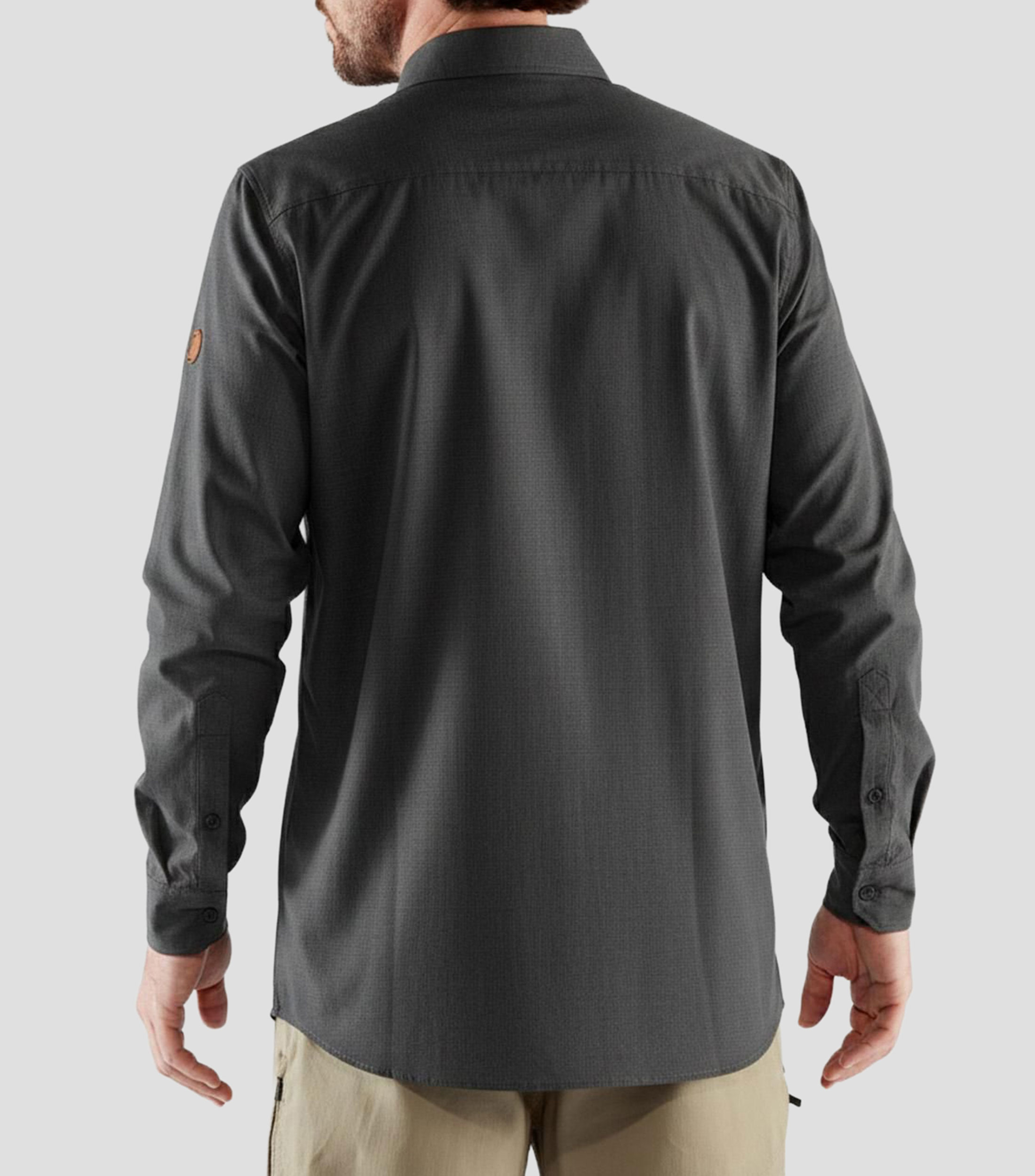 Camisa lisa con manga larga Hombre