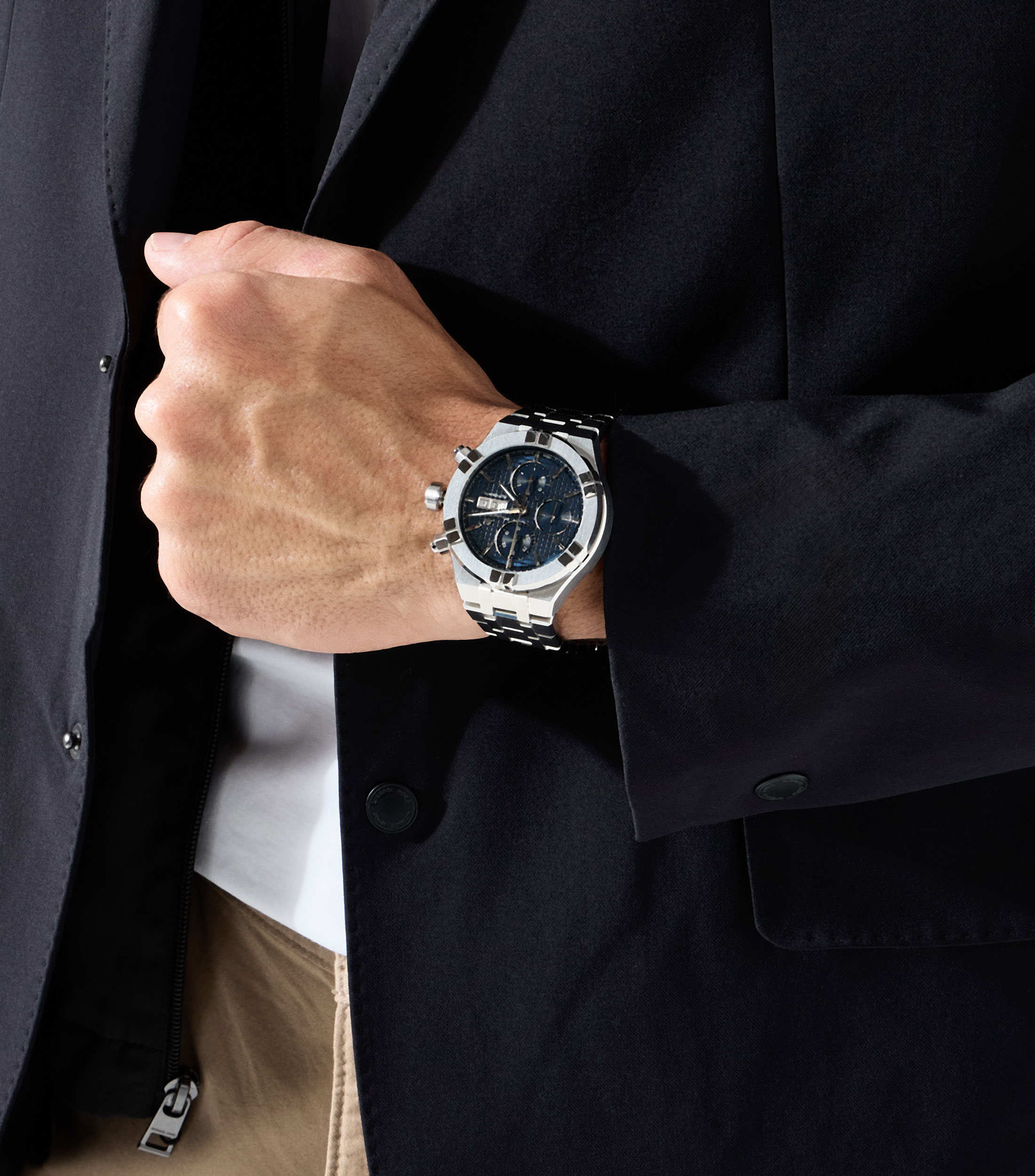 Reloj para Hombre Aikon casual plateado, azul