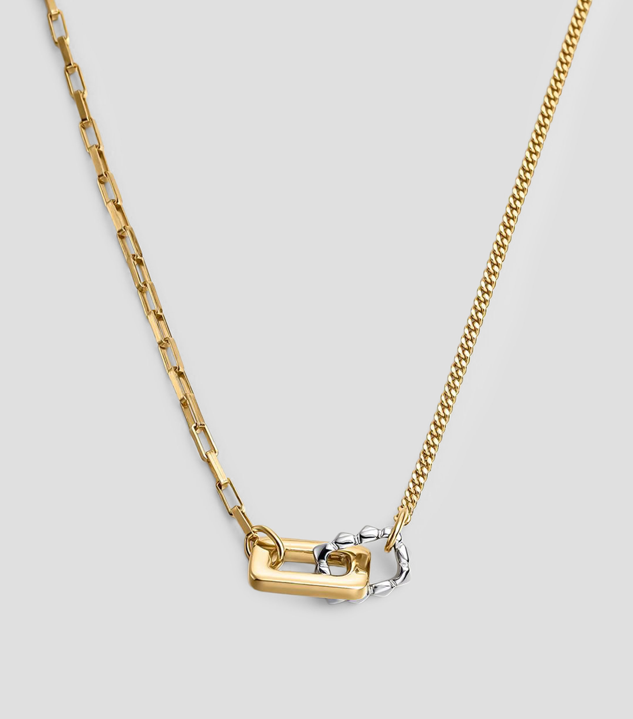Collar bicolor en plata .925 con formas geométricas Tria Mujer