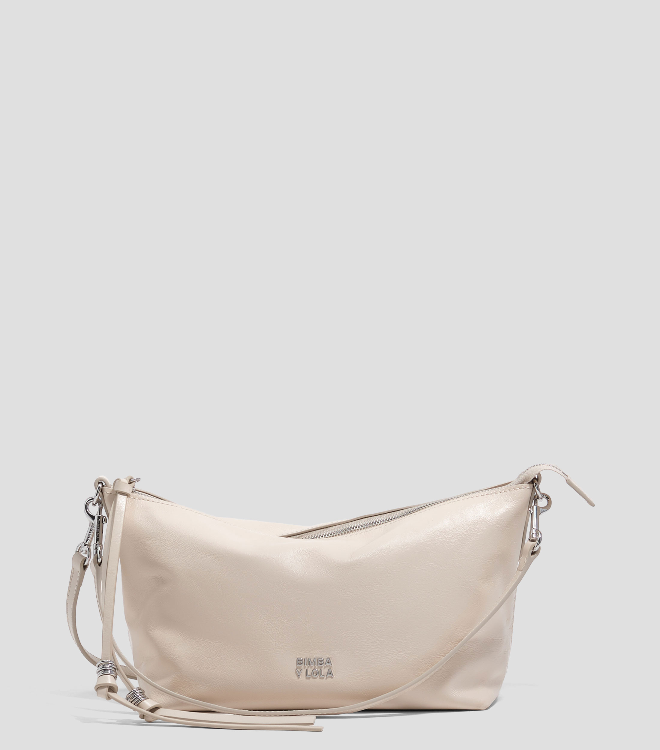 Bolso Trapecio mediano piel blanco Mujer