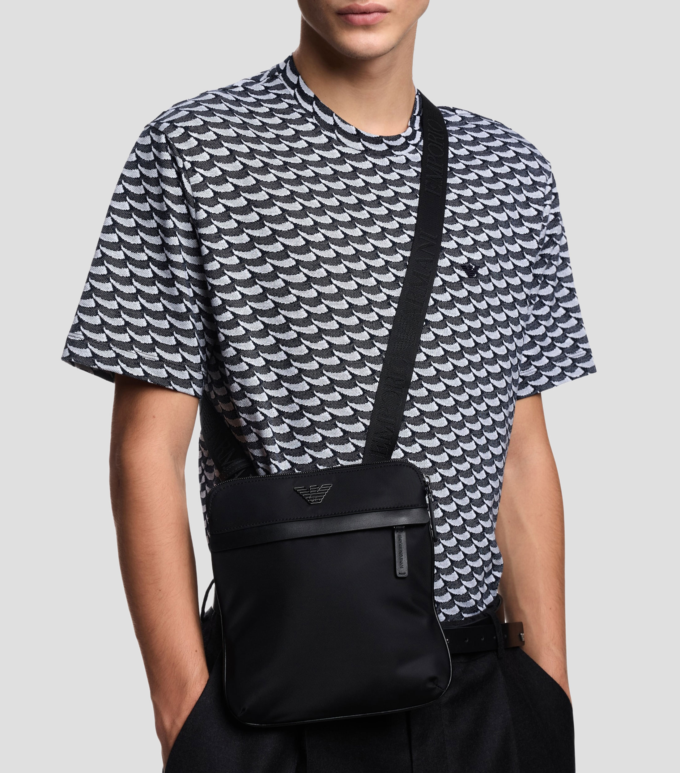 Bolso crossbody lisa Hombre