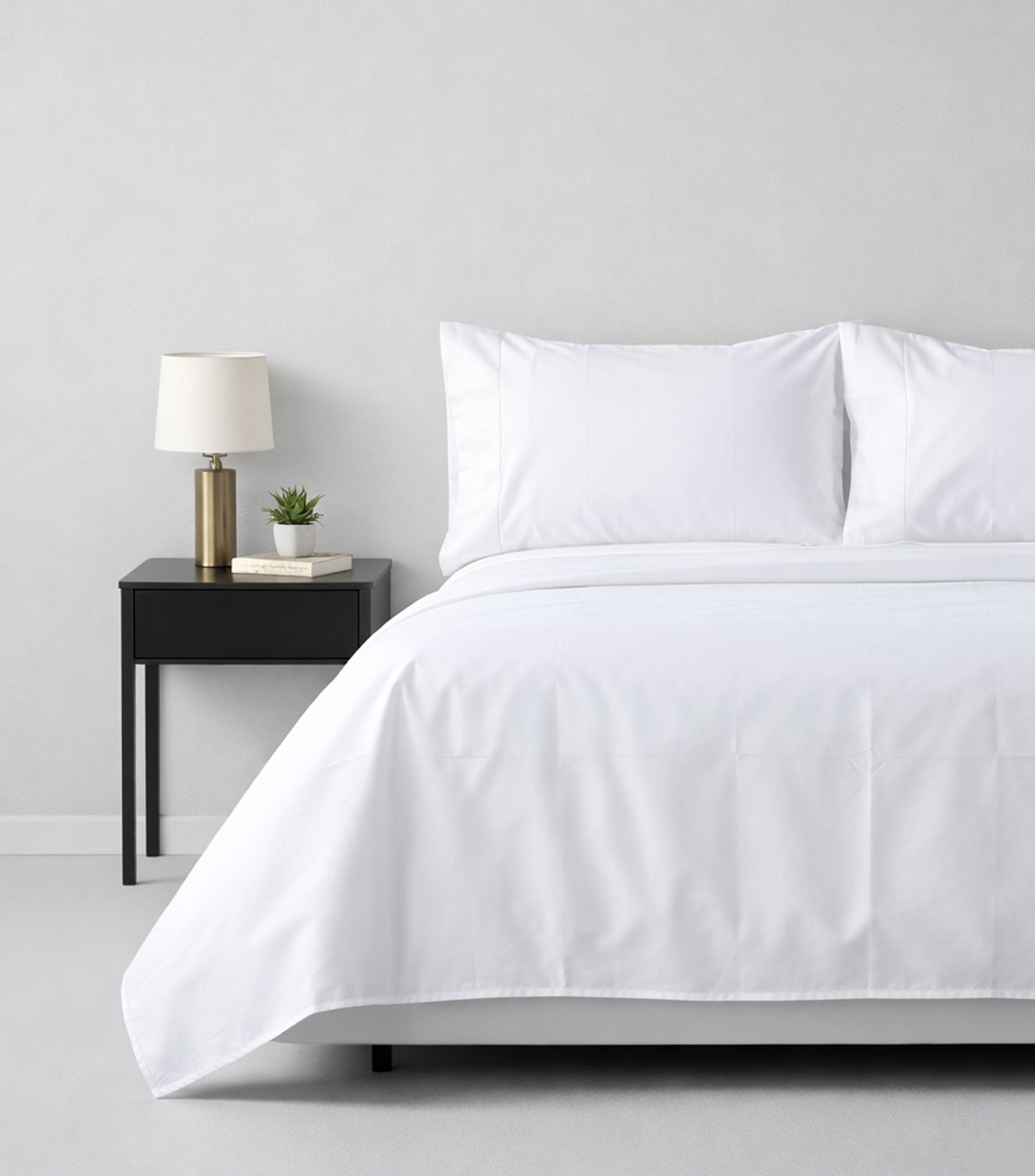 Juego de sábanas Matrimonial/Queen Size en algodón Luxor blanca