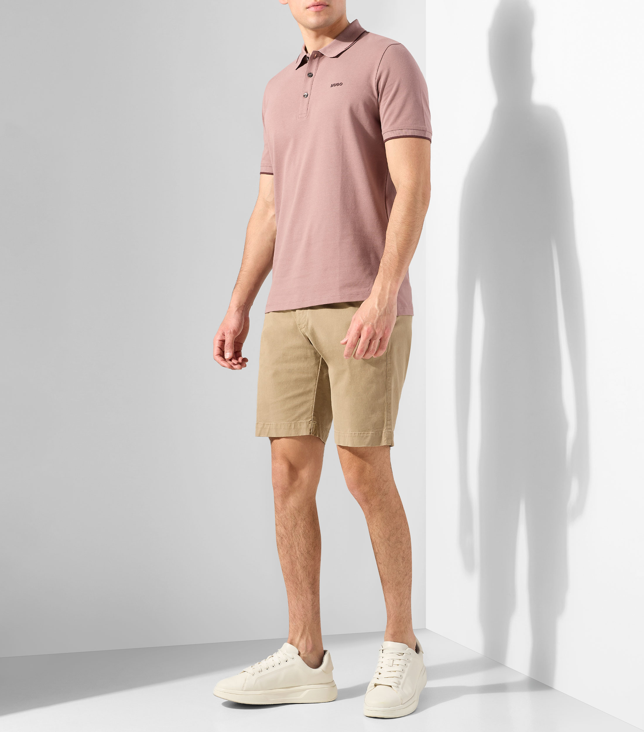 Playera tipo polo manga corta lisa Hombre