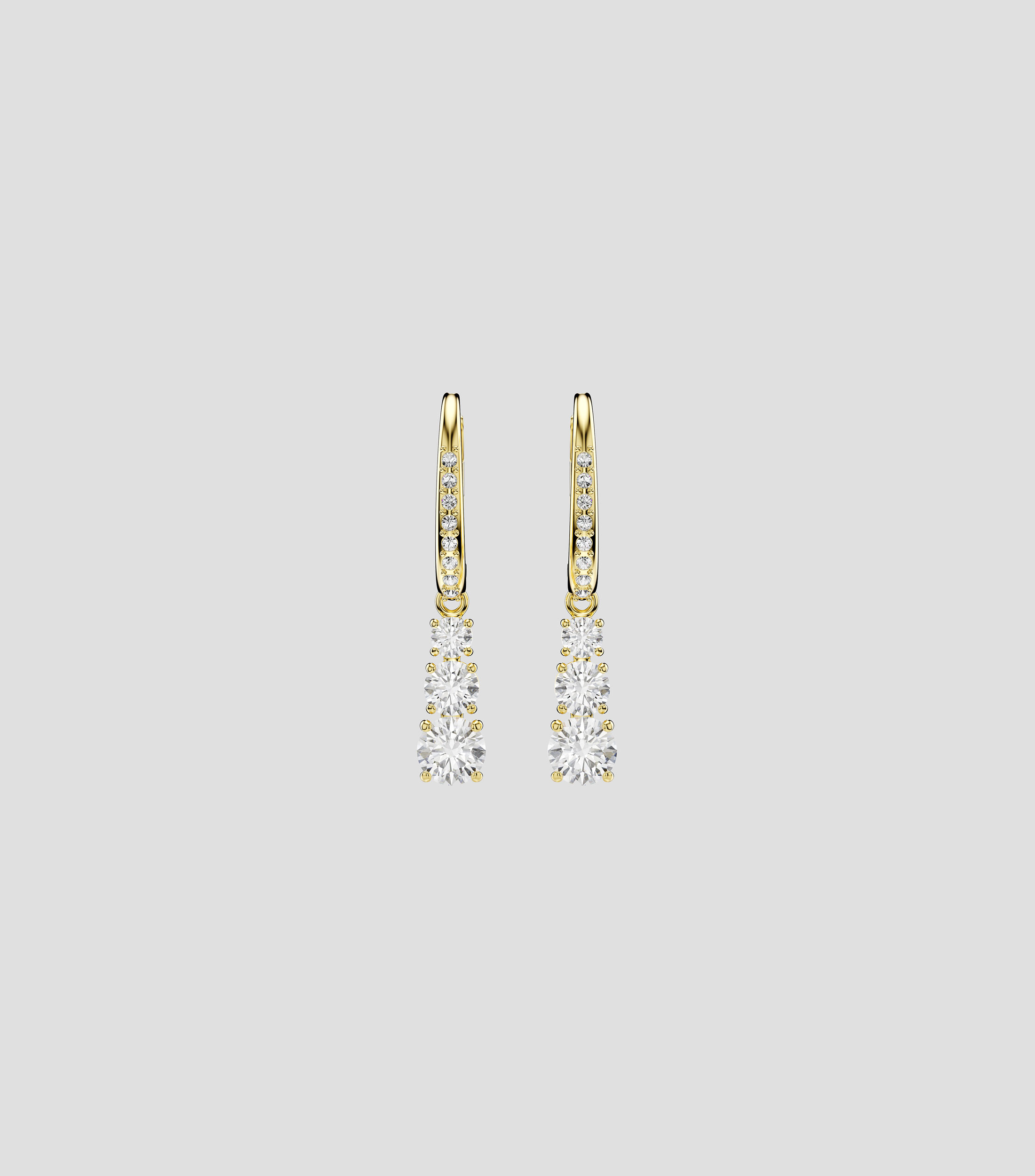 Aretes alargados con zirconias Mujer