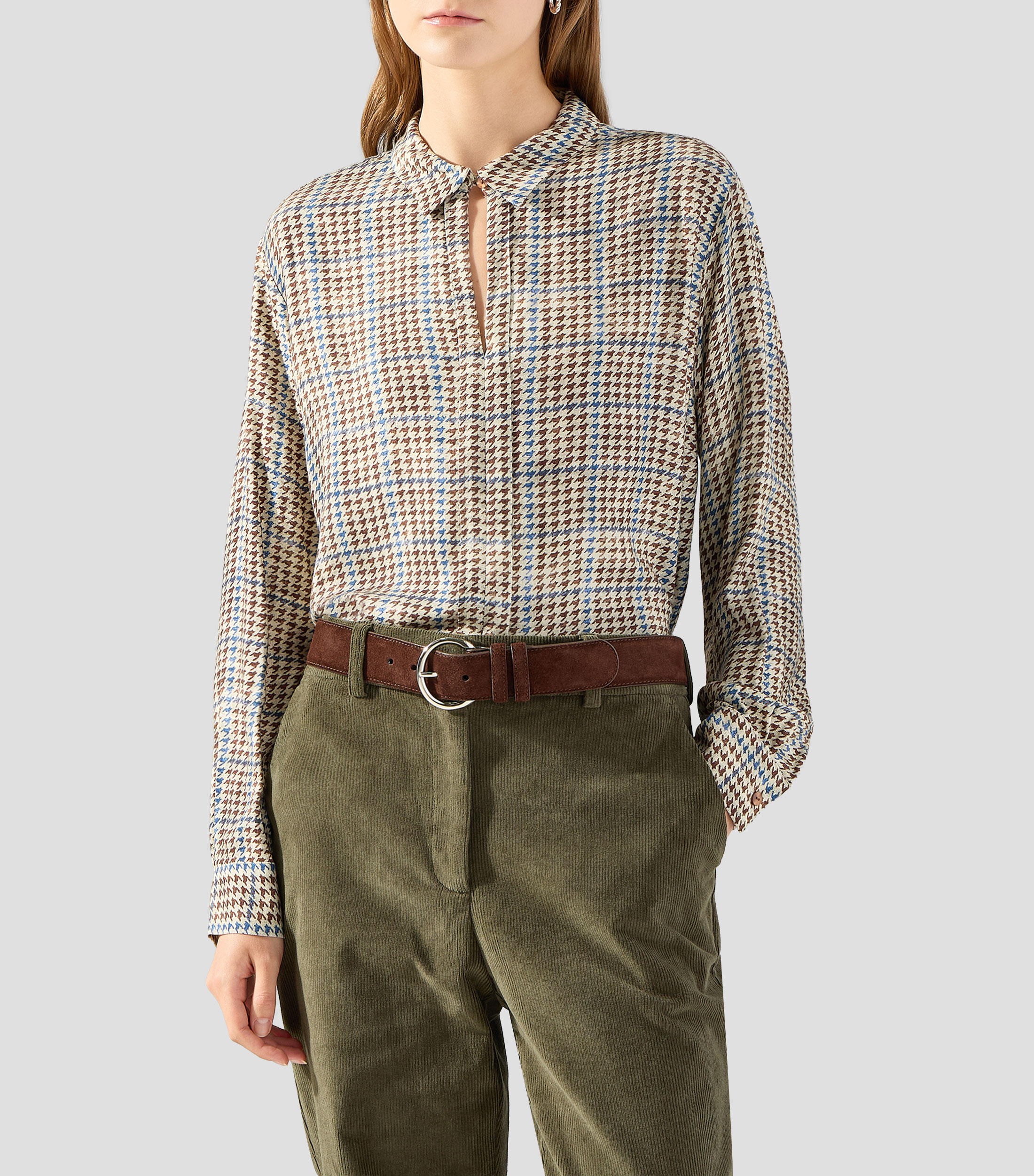 Blusa estampada manga larga Mujer