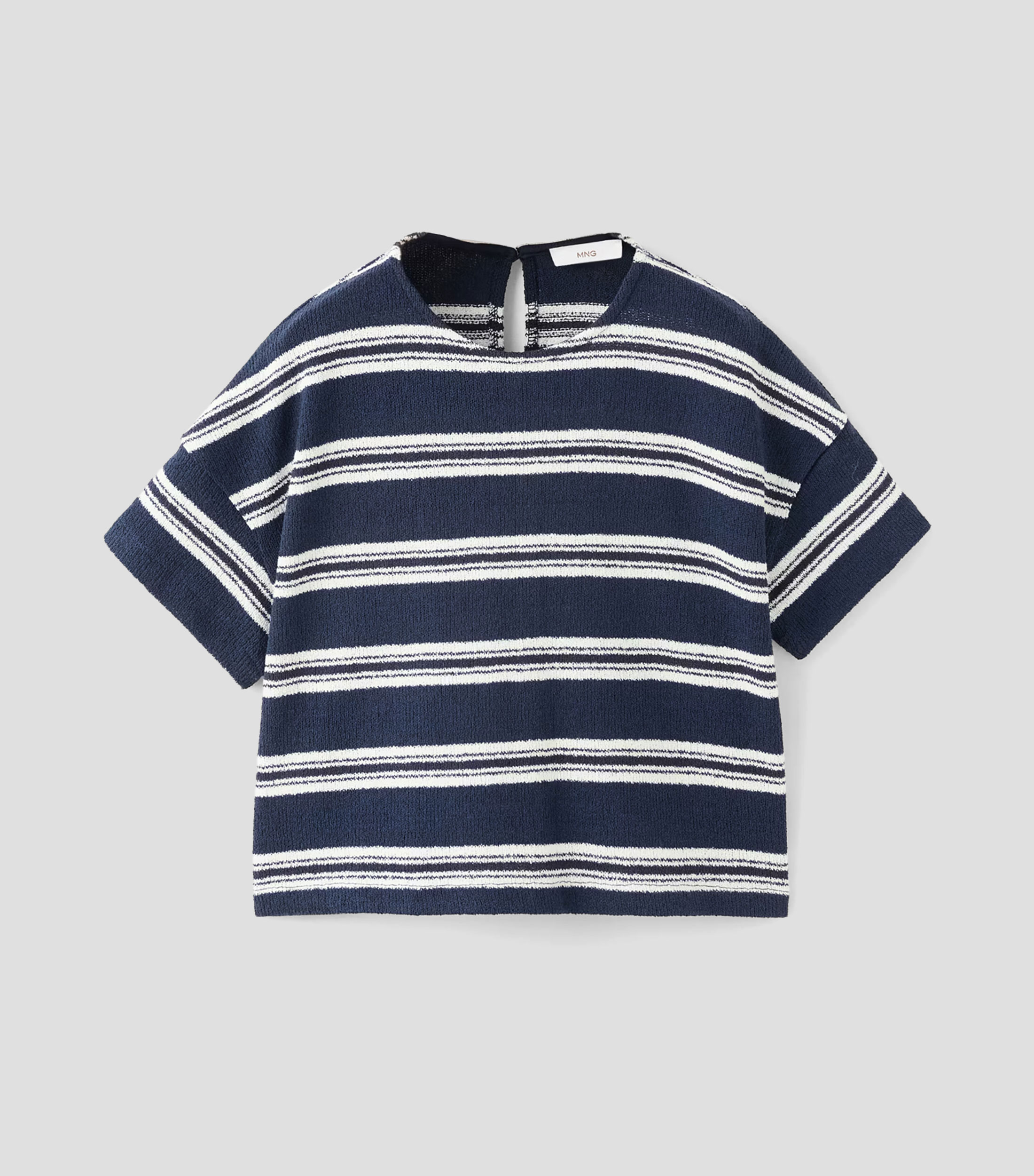 Playera cuello redondo manga corta de rayas Niña