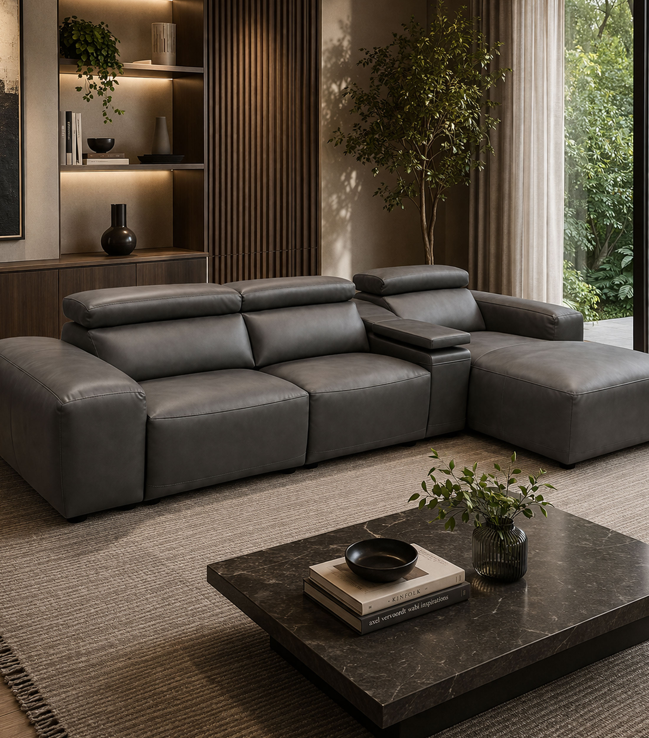 Sala modular derecho Izzoly en piel