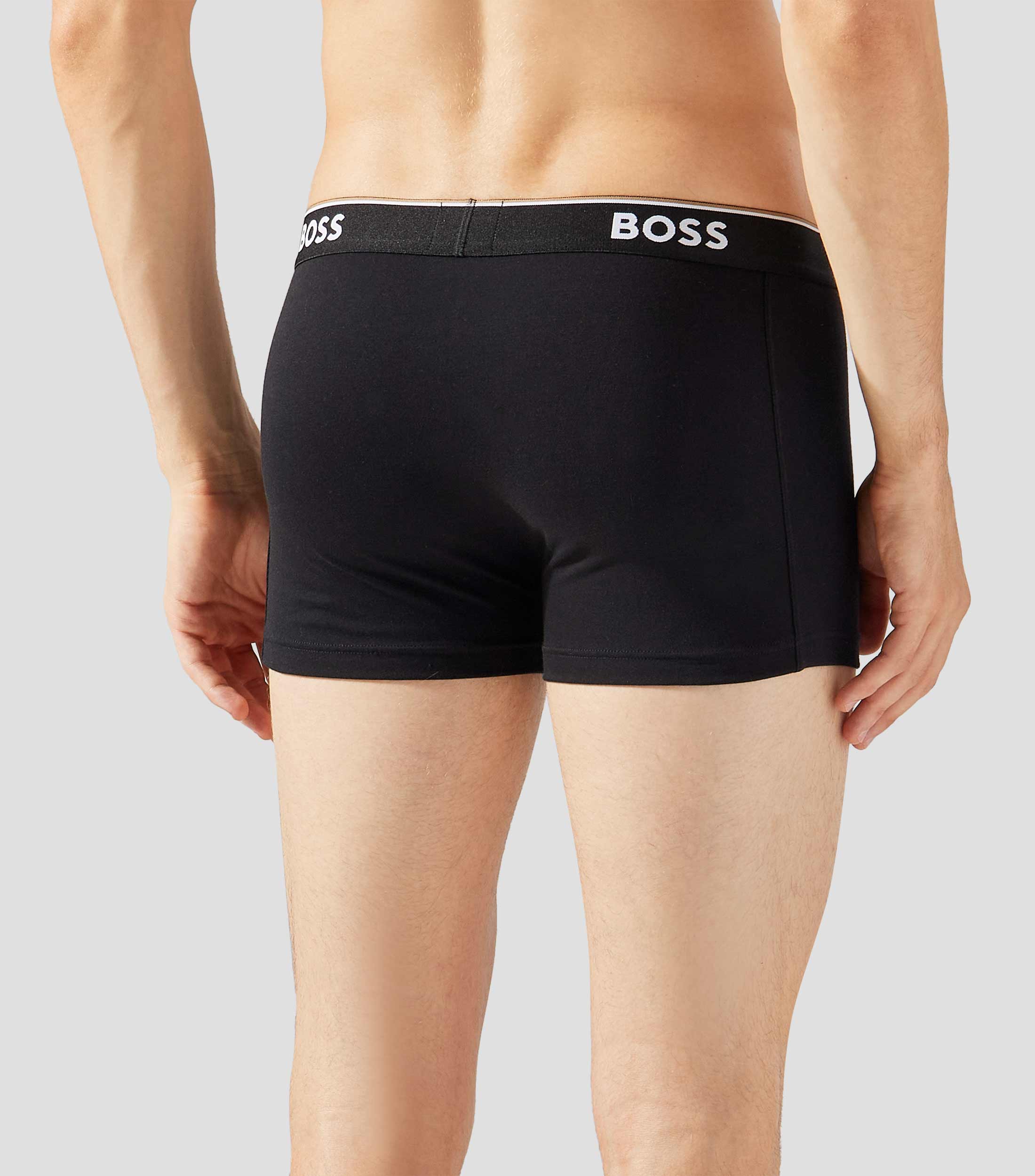 Paquete de tres bóxers de algodón elástico con logos en la cintura Hombre