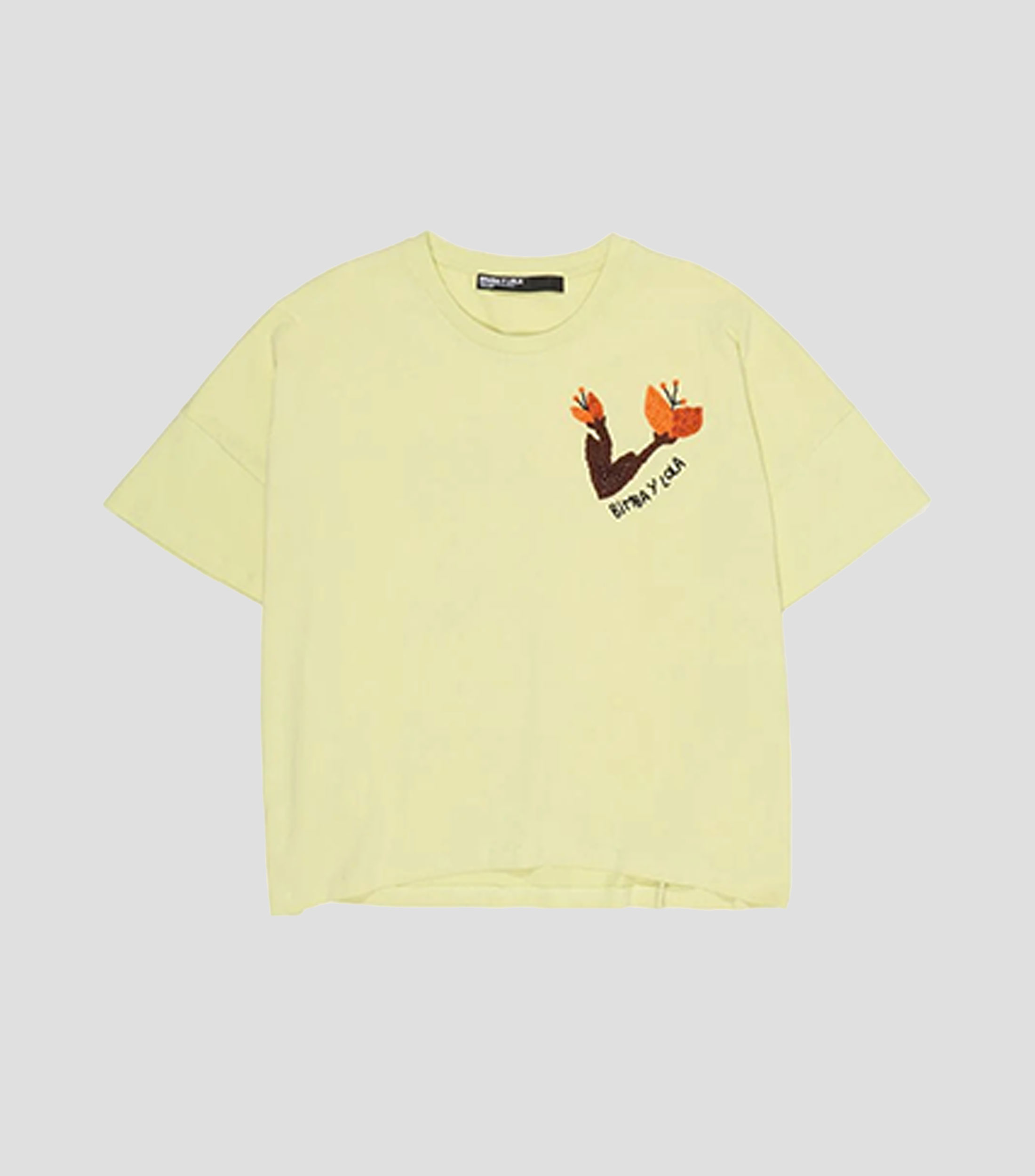 Playera logo bordado a mano lima Mujer