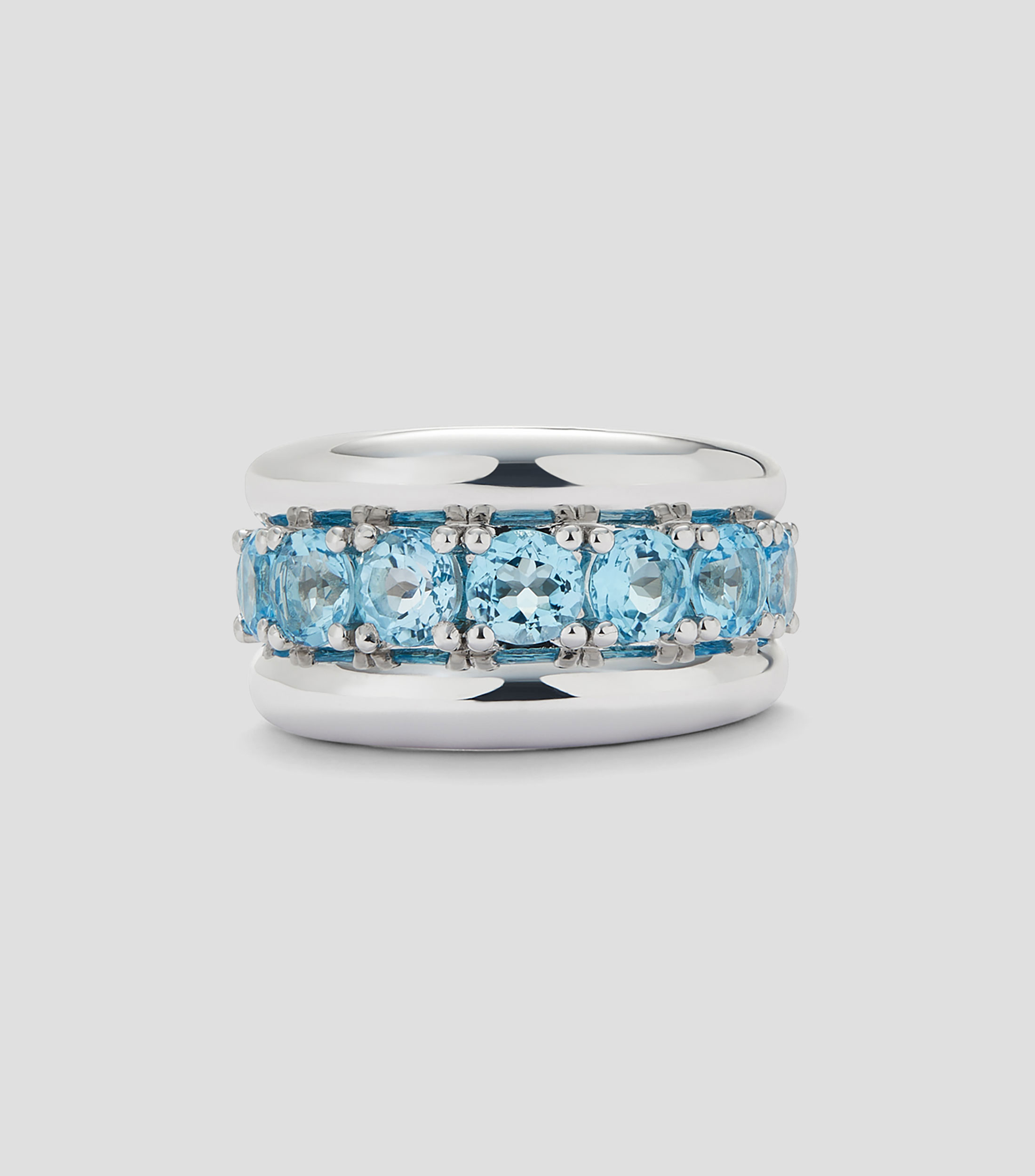 Anillo en Plata .925 Utopian con pavé de topacios Mujer