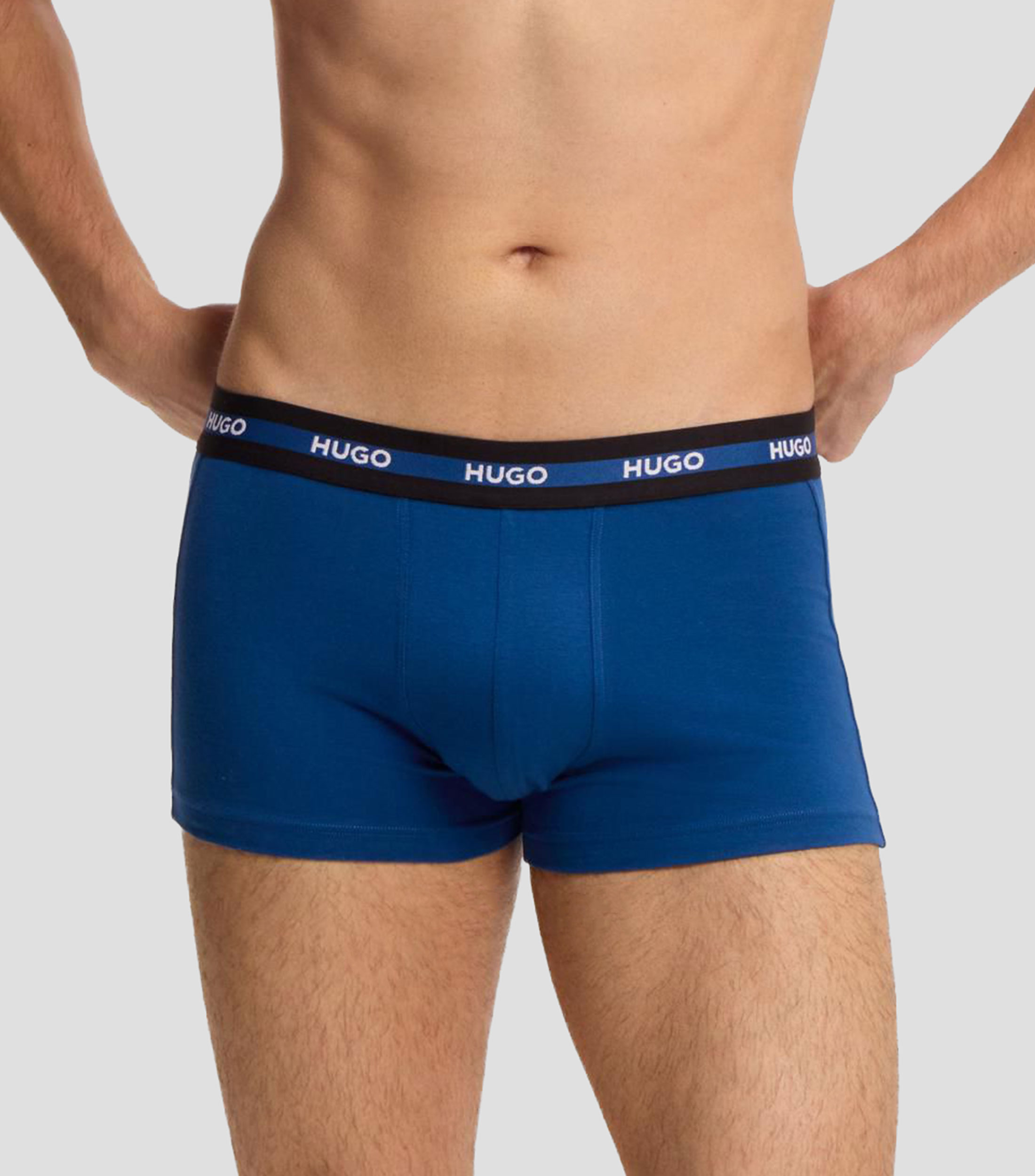 Set tres bóxers de algodón elástico con logos Hombre