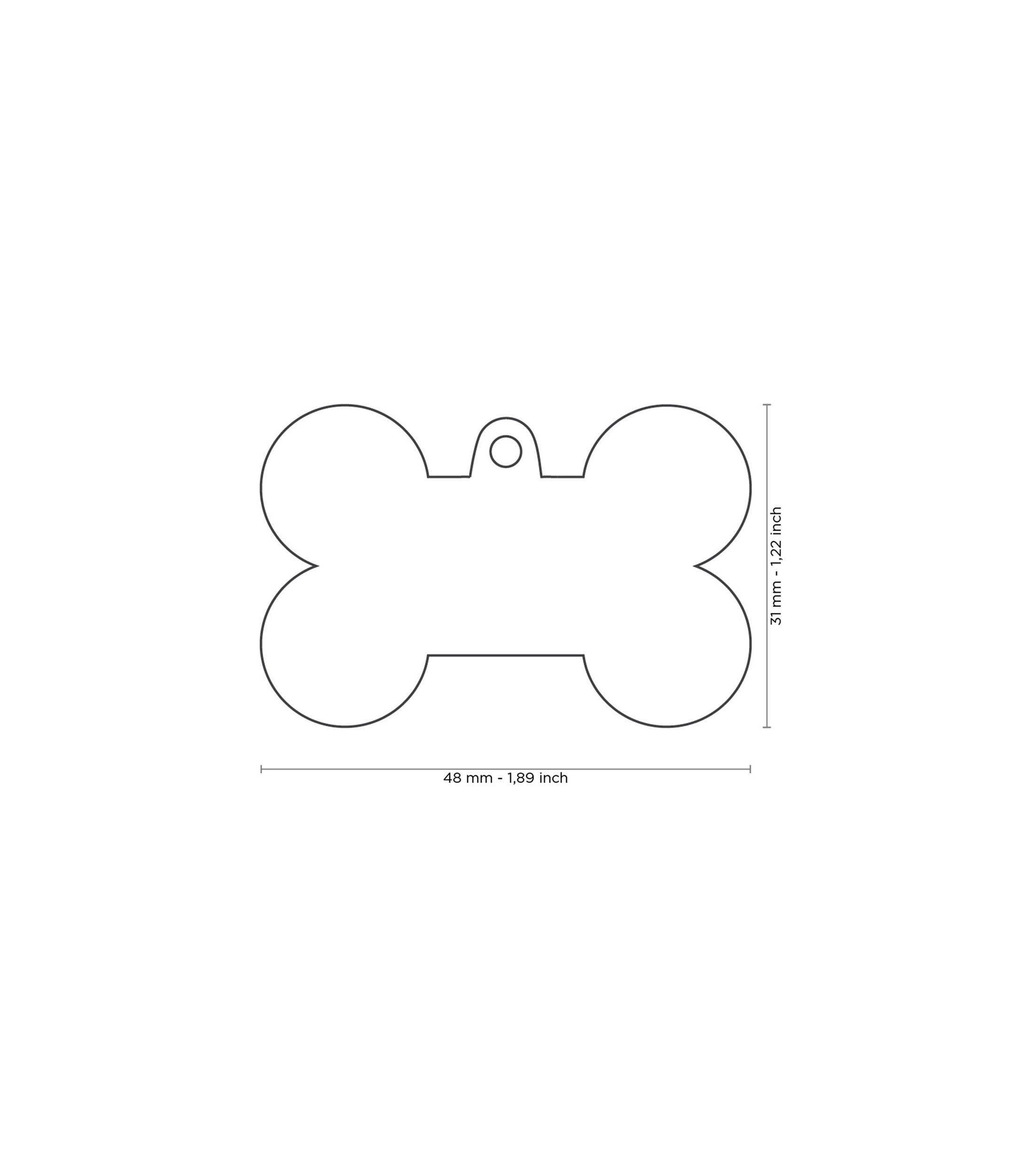 Placa para Mascota Basic Aluminium Hueso en aluminio