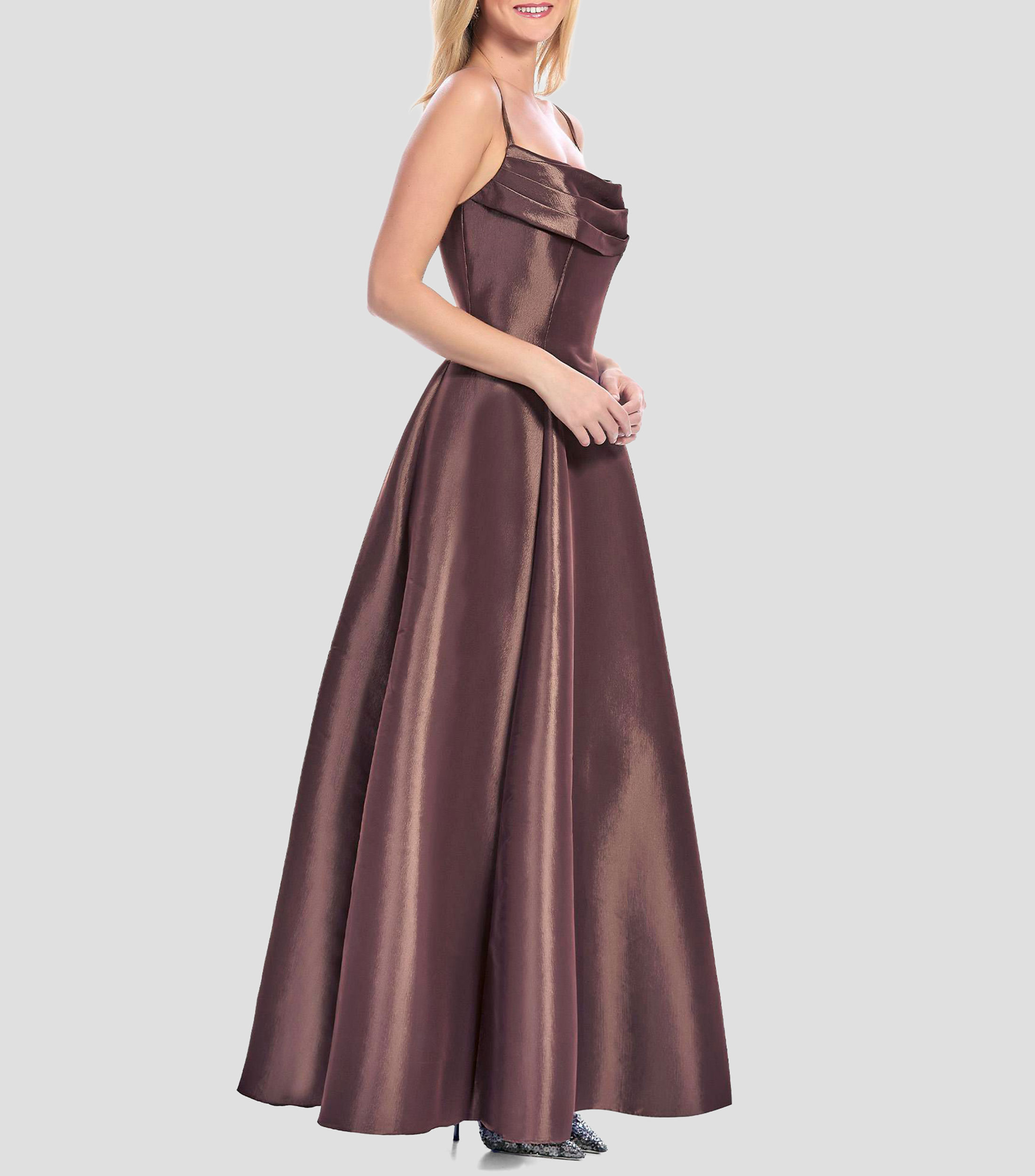 Vestido de fiesta largo liso Mujer
