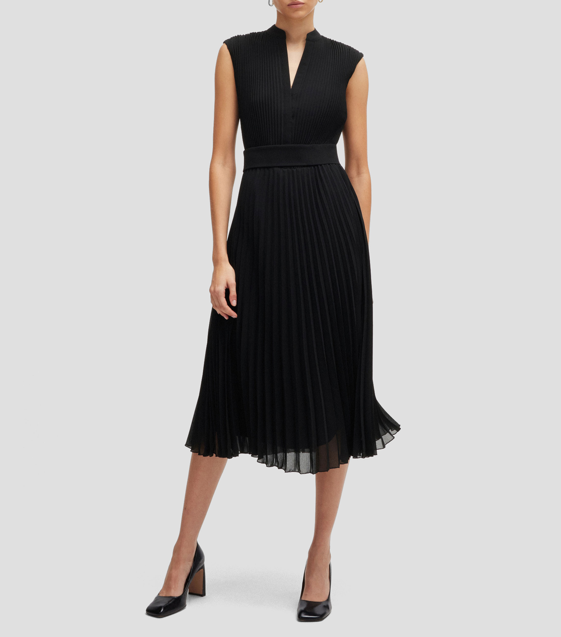 Vestido largo de chiffon sencillo con escote en forma de muesca Borgoña