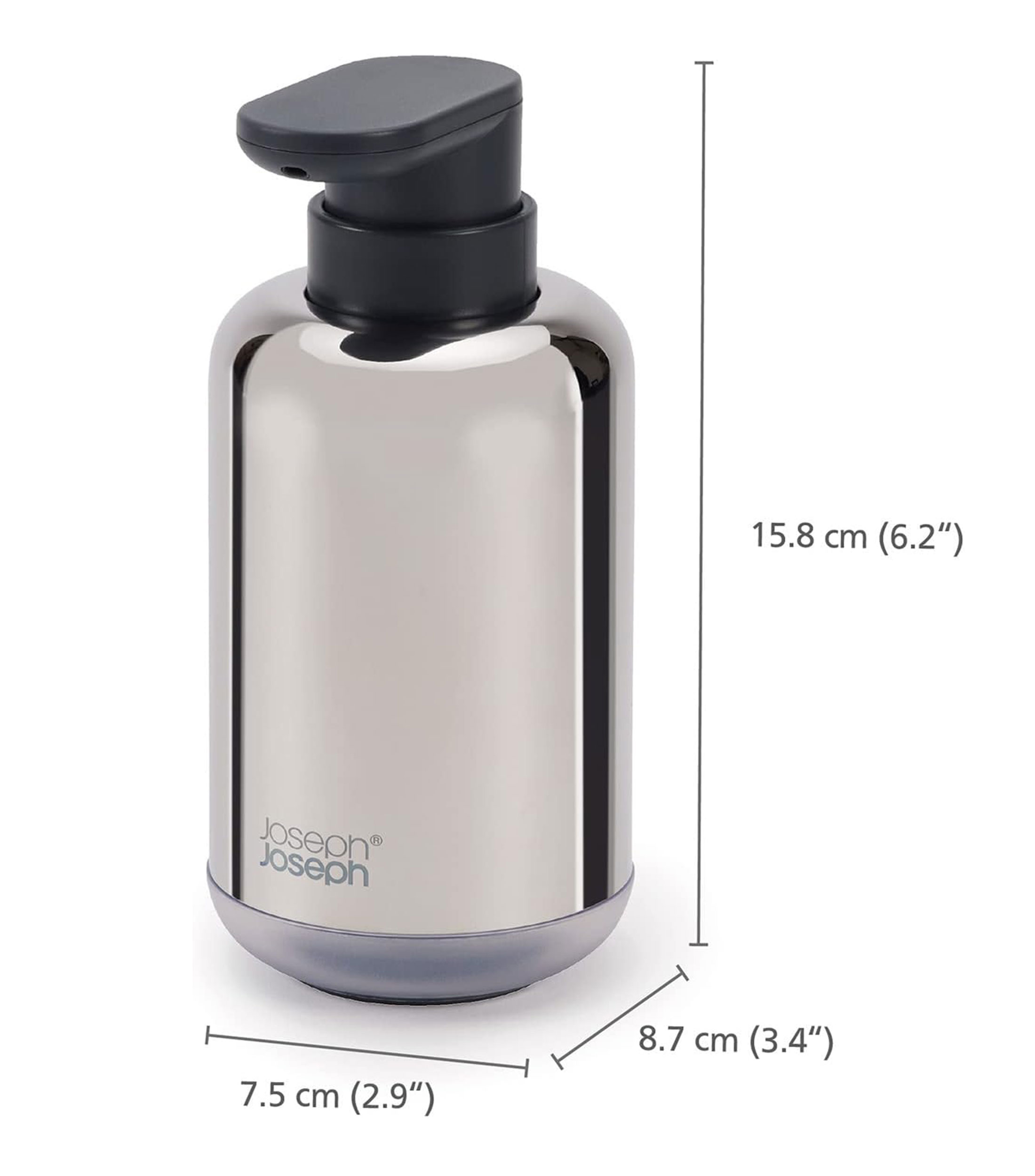 Dispensador de jabón Luxe en acero inoxidable