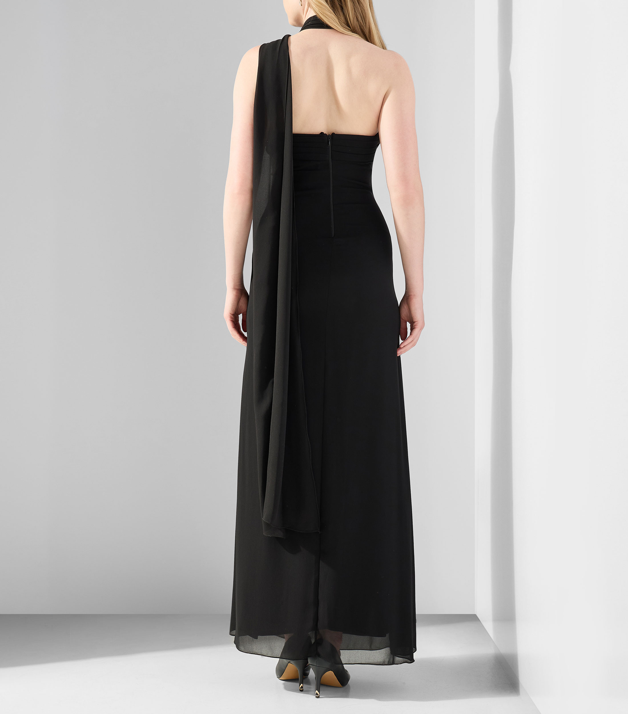 Vestido de fiesta maxi liso Mujer